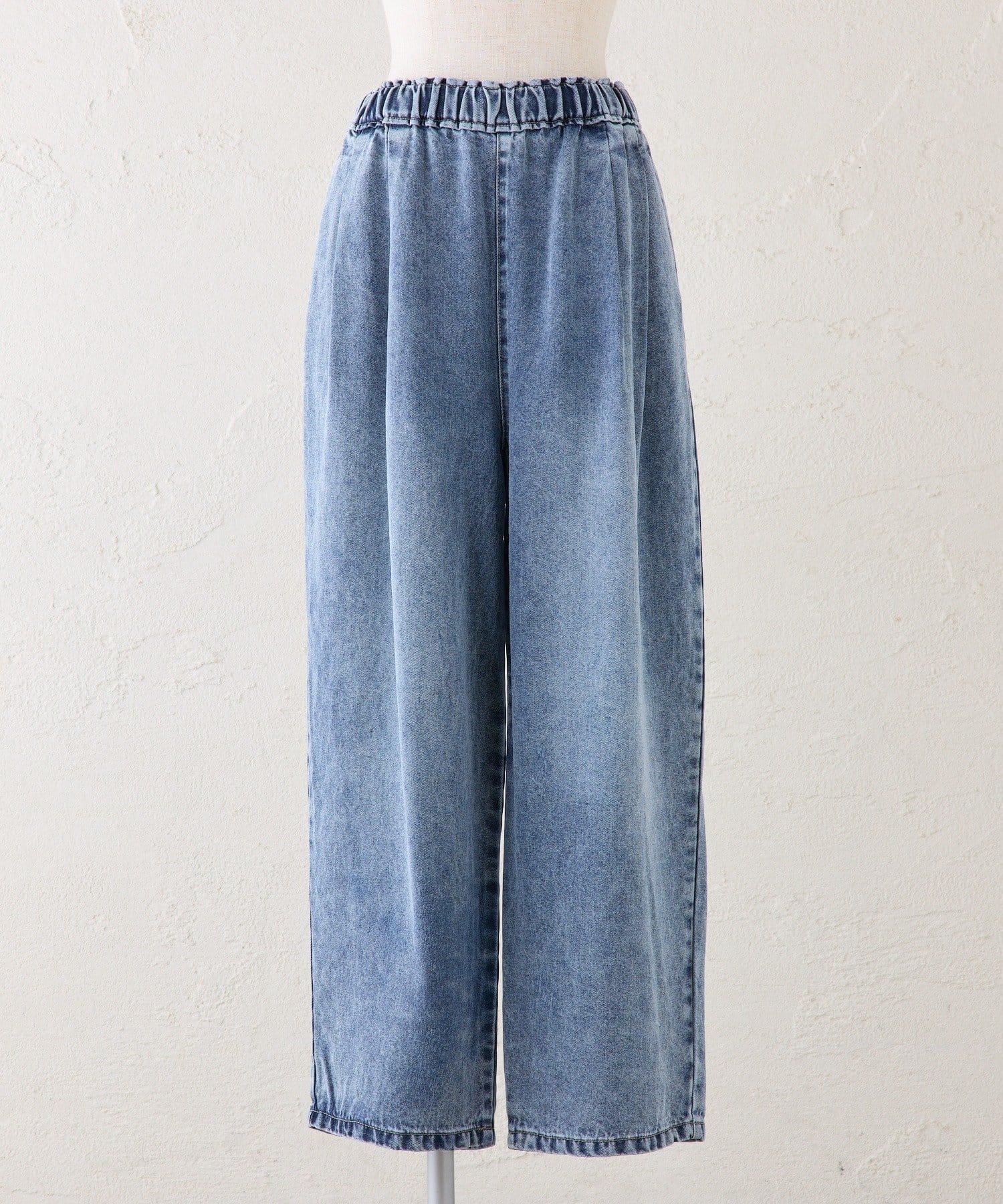 PUAL CE CIN(ピュアルセシン) リヨセル混デニムツータックイージーパンツ