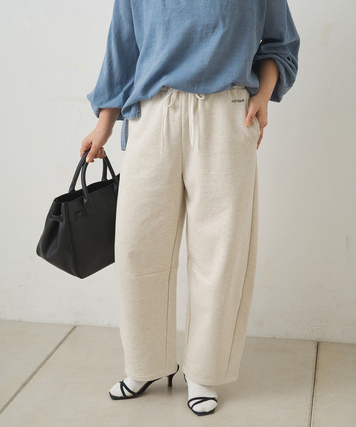 PUAL CE CIN(ピュアルセシン) ウエストレイヤードスウェットパンツ