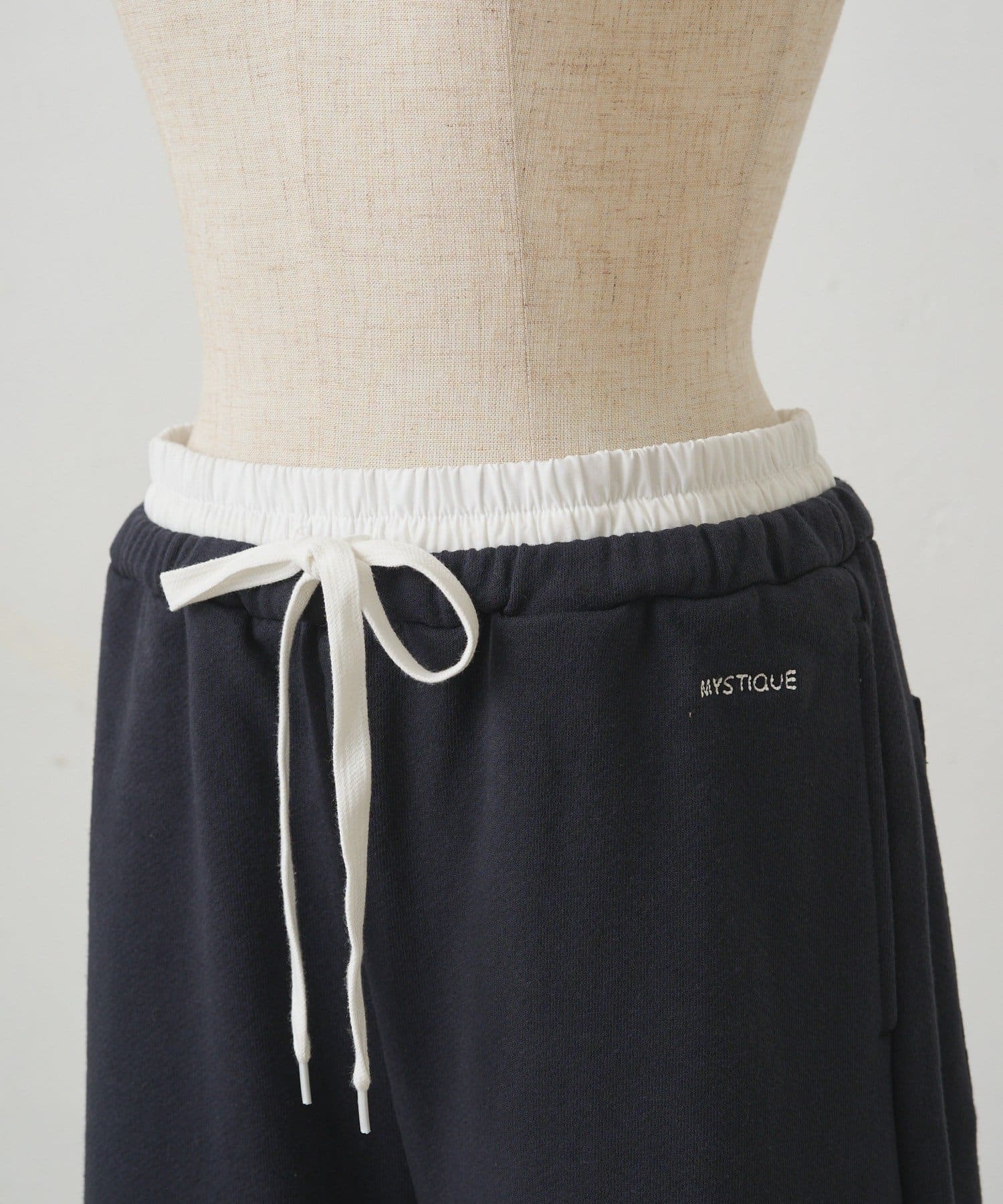 PUAL CE CIN(ピュアルセシン) ウエストレイヤードスウェットパンツ