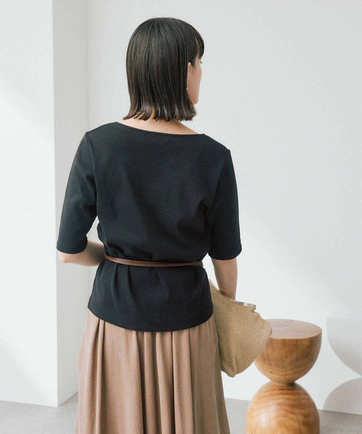 RIVE DROITE(リヴドロワ) 【接触冷感/透湿/紫外線防止】5分袖フライスTee