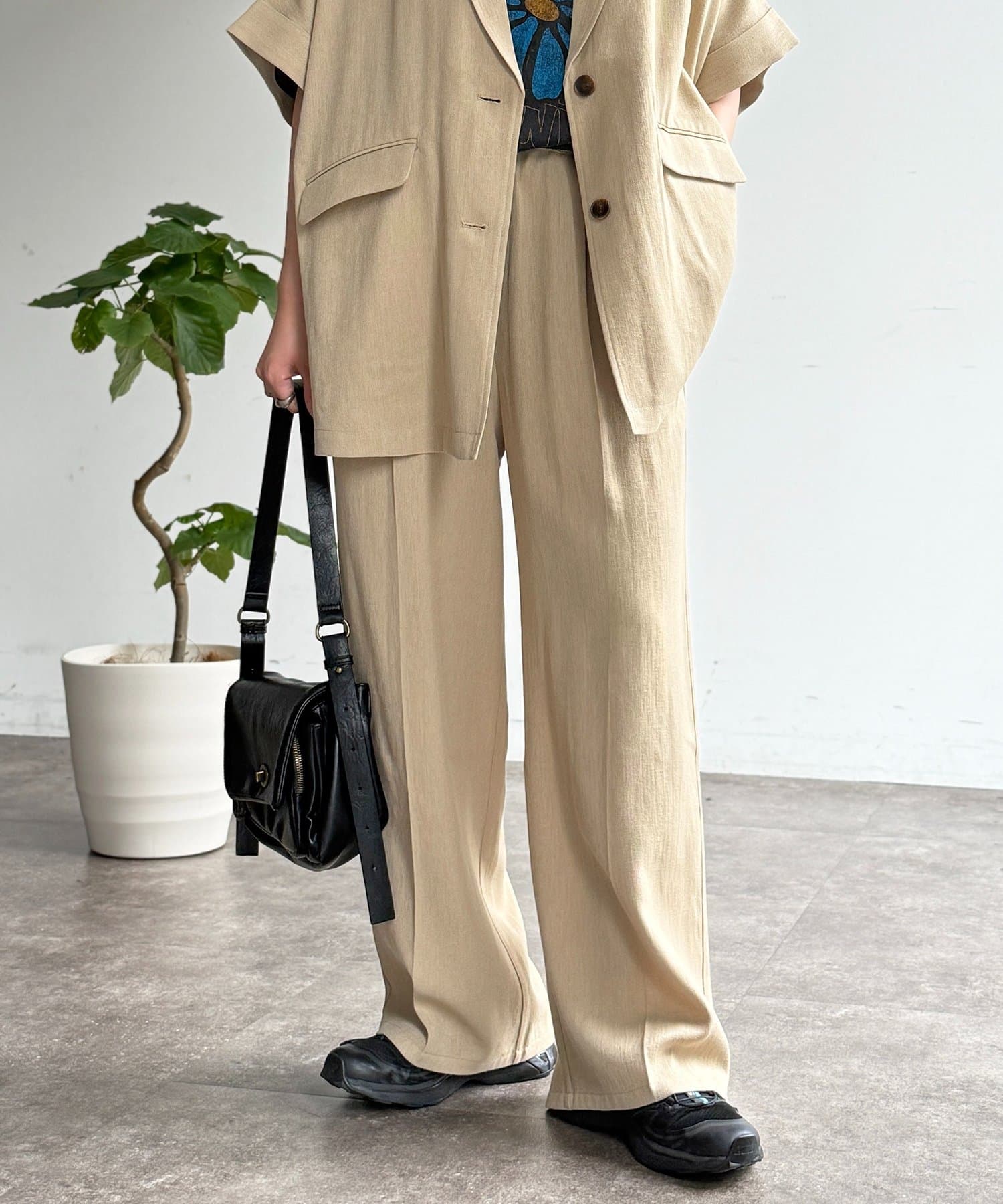 CPCM(シーピーシーエム) 【セットアップ可】ウエストフリルイージーパンツ