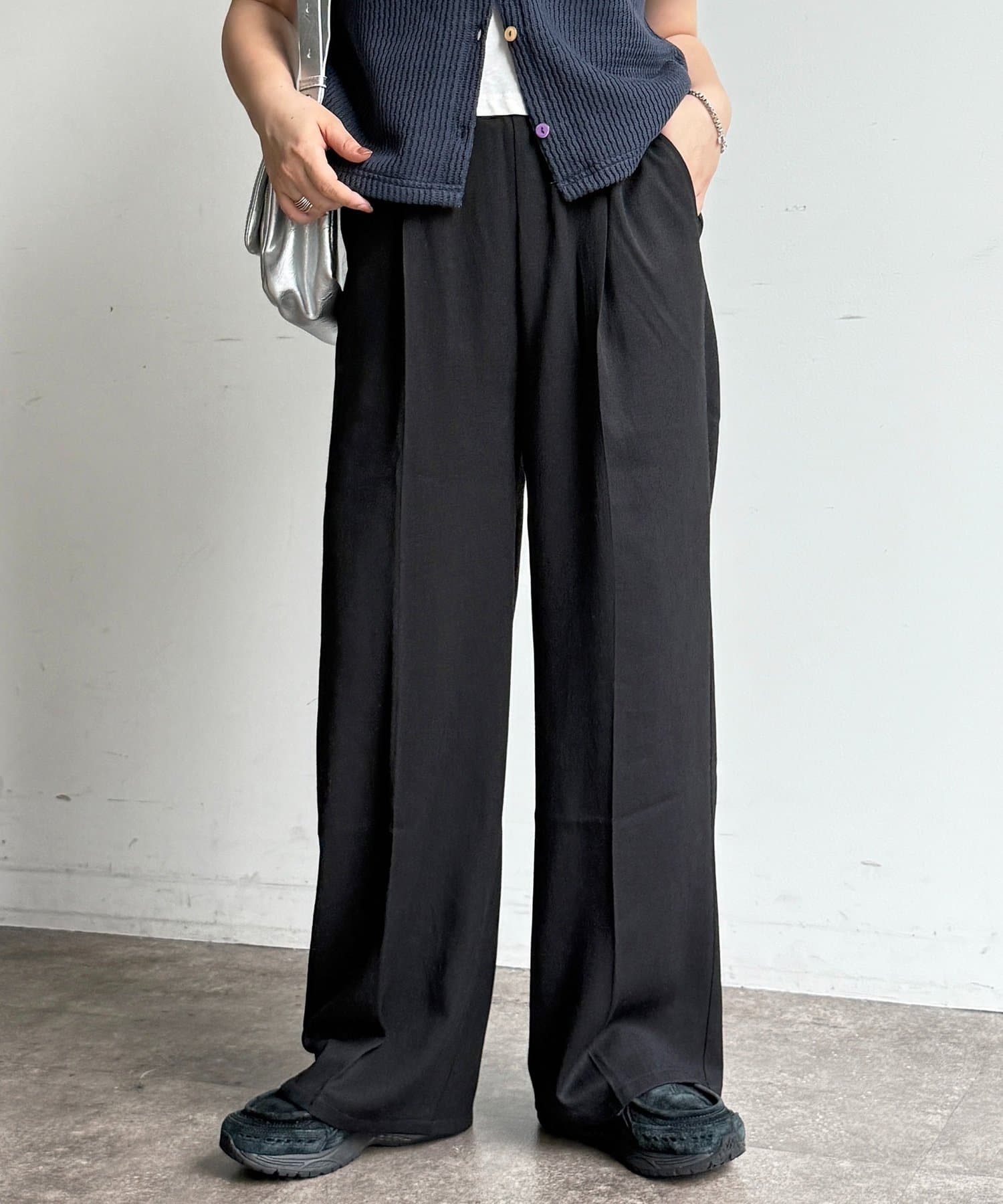 CPCM(シーピーシーエム) 【セットアップ可】ウエストフリルイージーパンツ