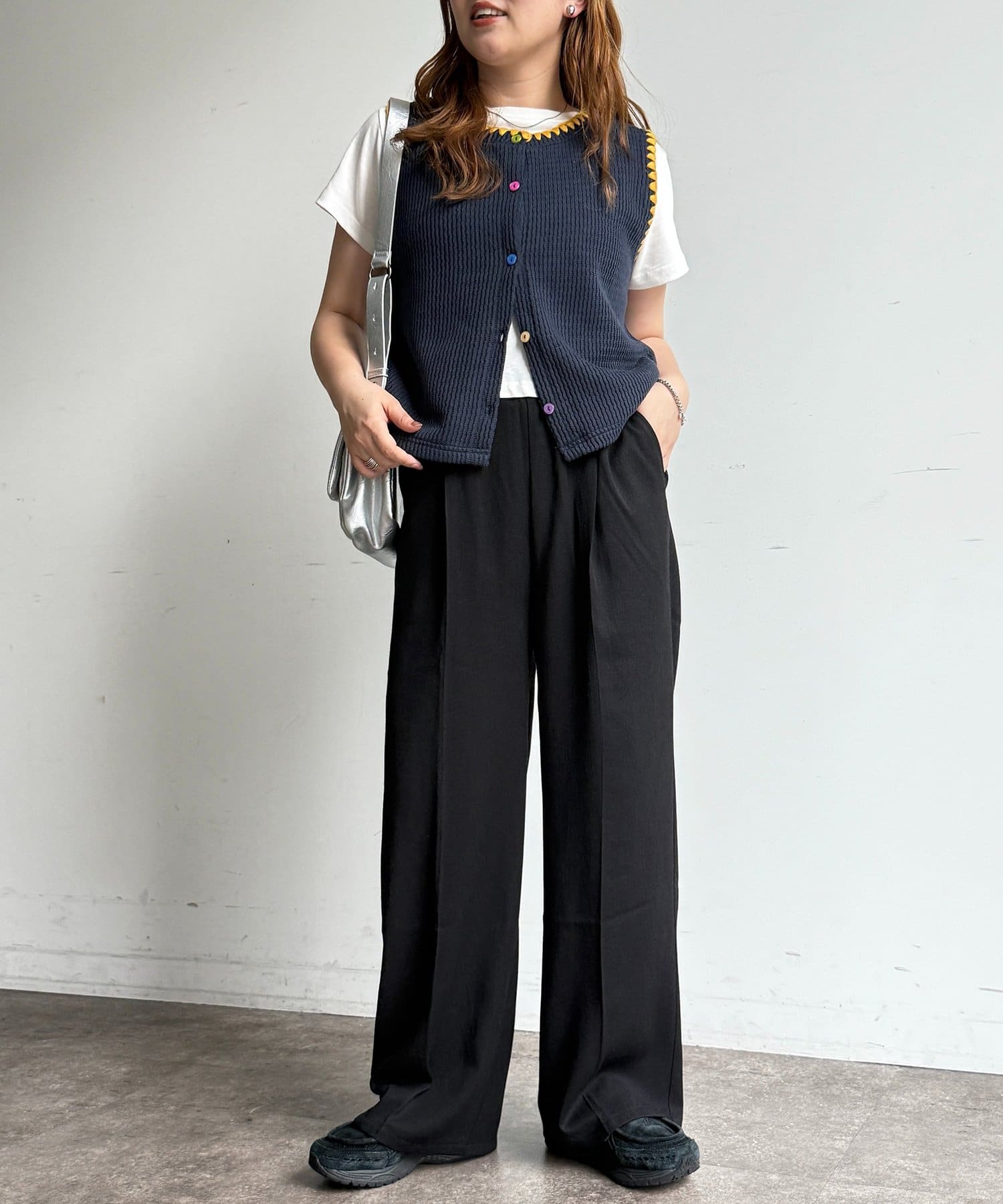 CPCM(シーピーシーエム) 【セットアップ可】ウエストフリルイージーパンツ