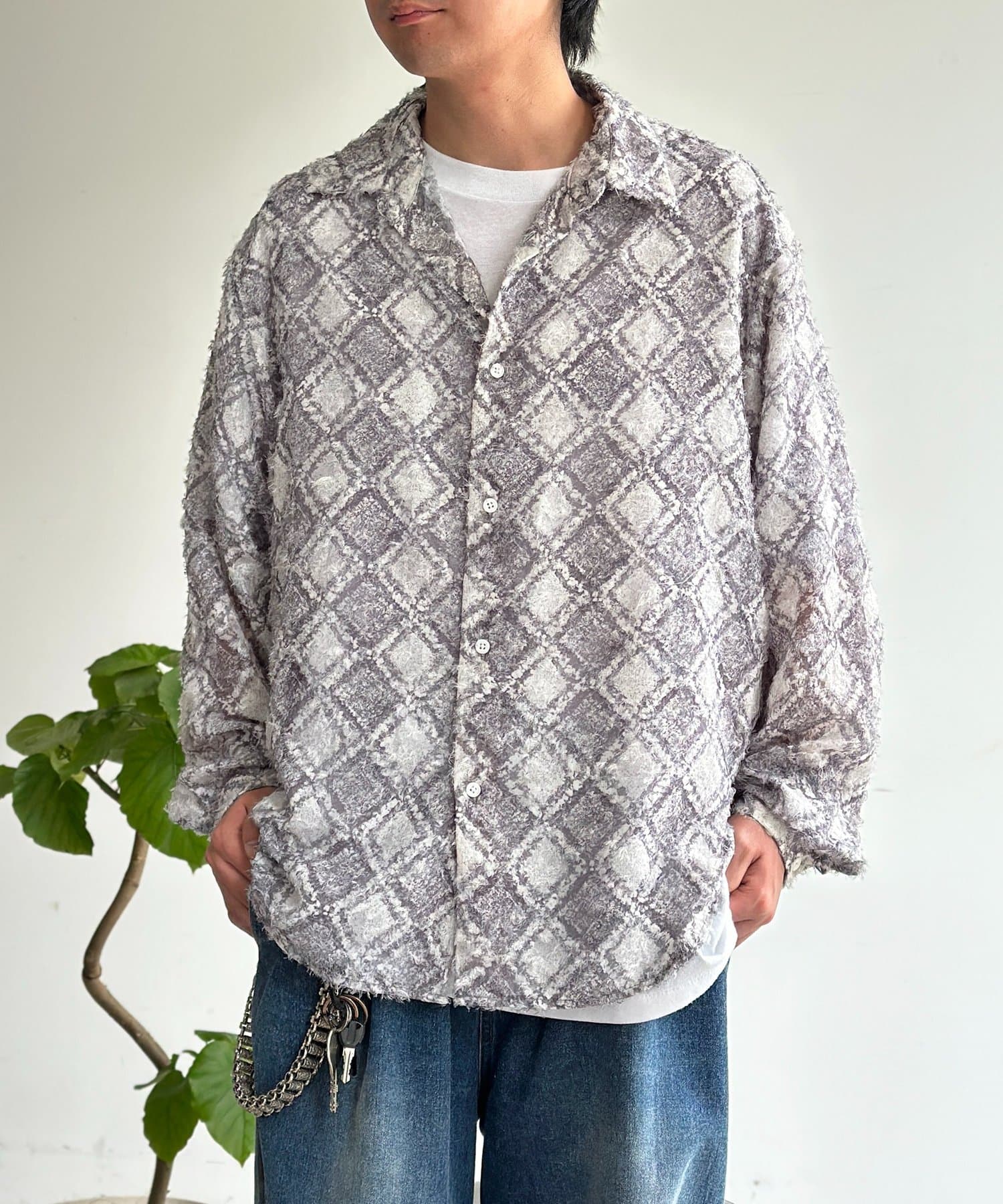 CPCM(シーピーシーエム) シアージャガード総柄プリントシャツ