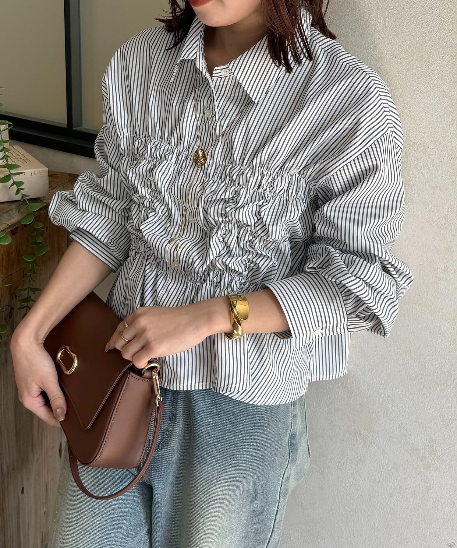 Thevon.(ゼヴォン) シャーリングショートシャツ