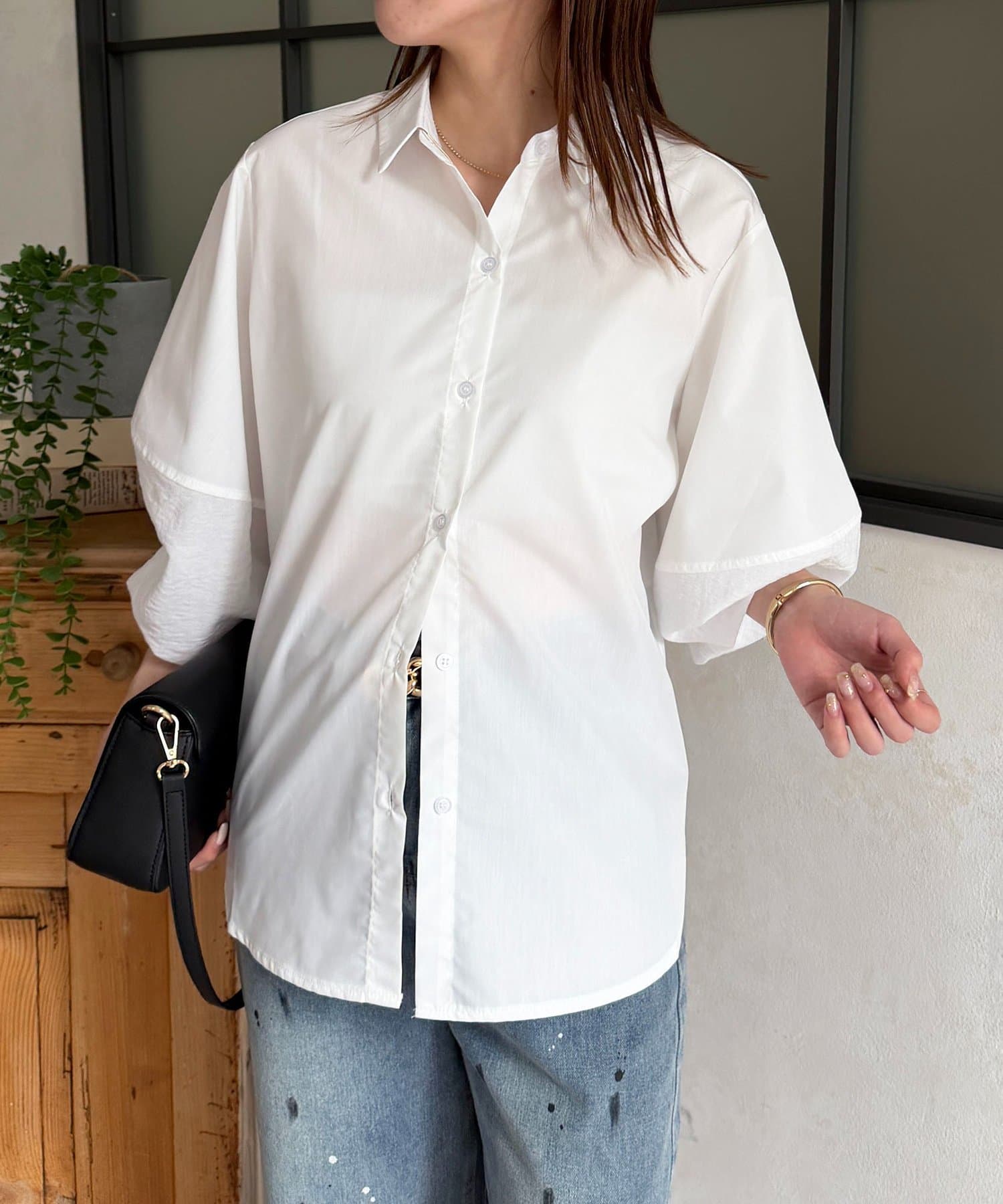 Thevon.(ゼヴォン) 袖切替ボリュームシャツ