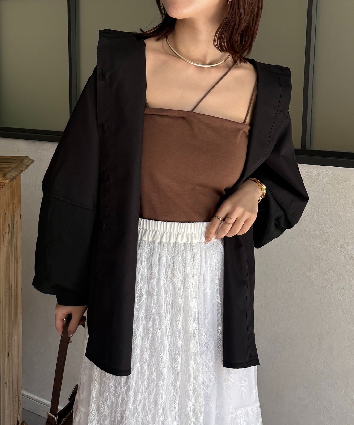 Thevon.(ゼヴォン) 袖切替ボリュームシャツ