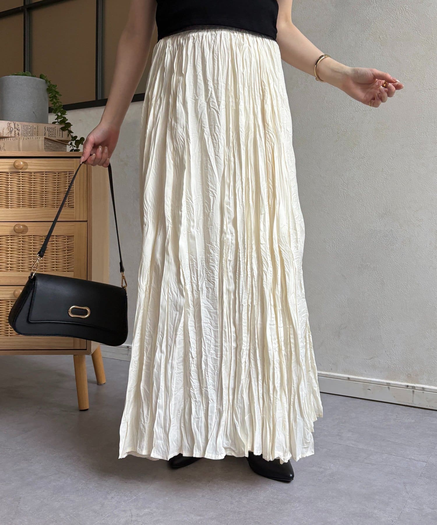 Thevon.(ゼヴォン) ワッシャープリーツスカート