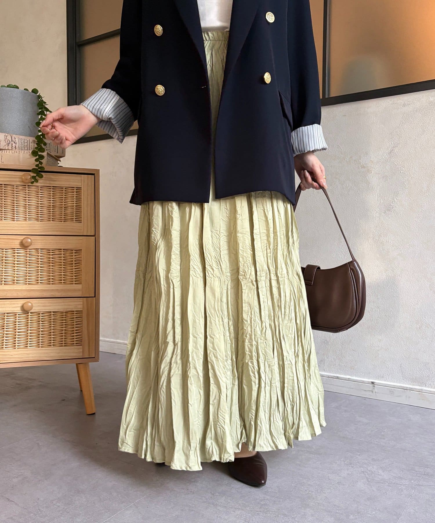 Thevon.(ゼヴォン) ワッシャープリーツスカート