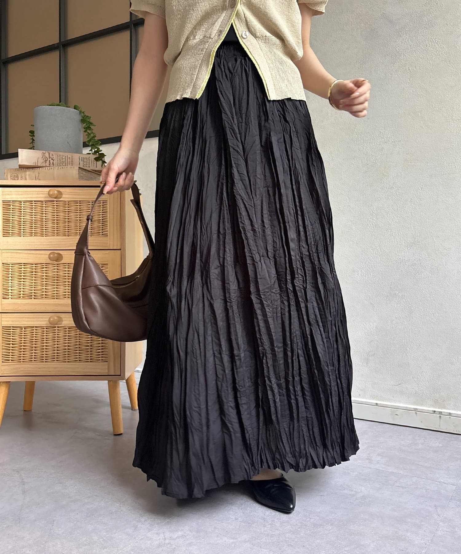 Thevon.(ゼヴォン) ワッシャープリーツスカート