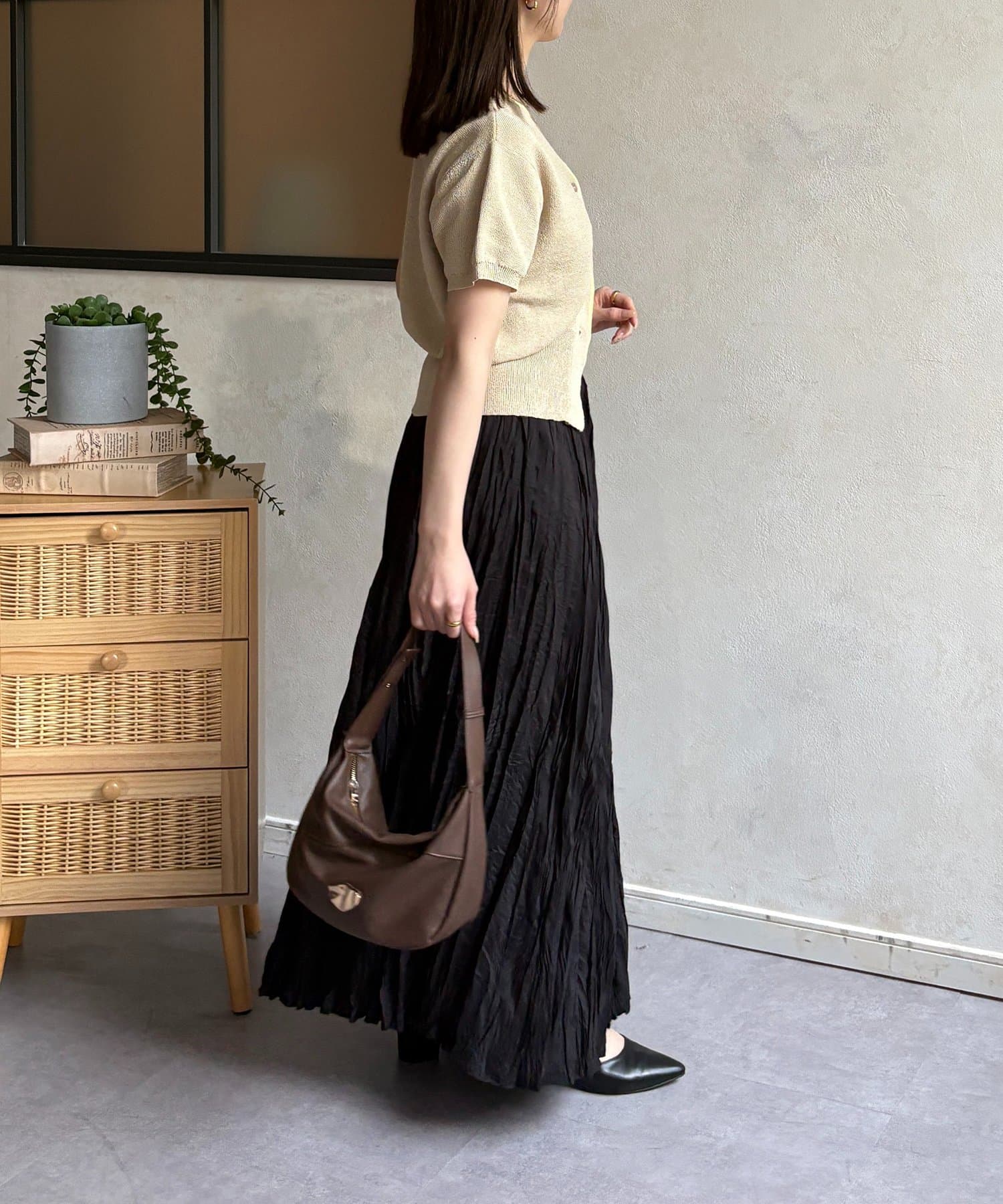 Thevon.(ゼヴォン) ワッシャープリーツスカート