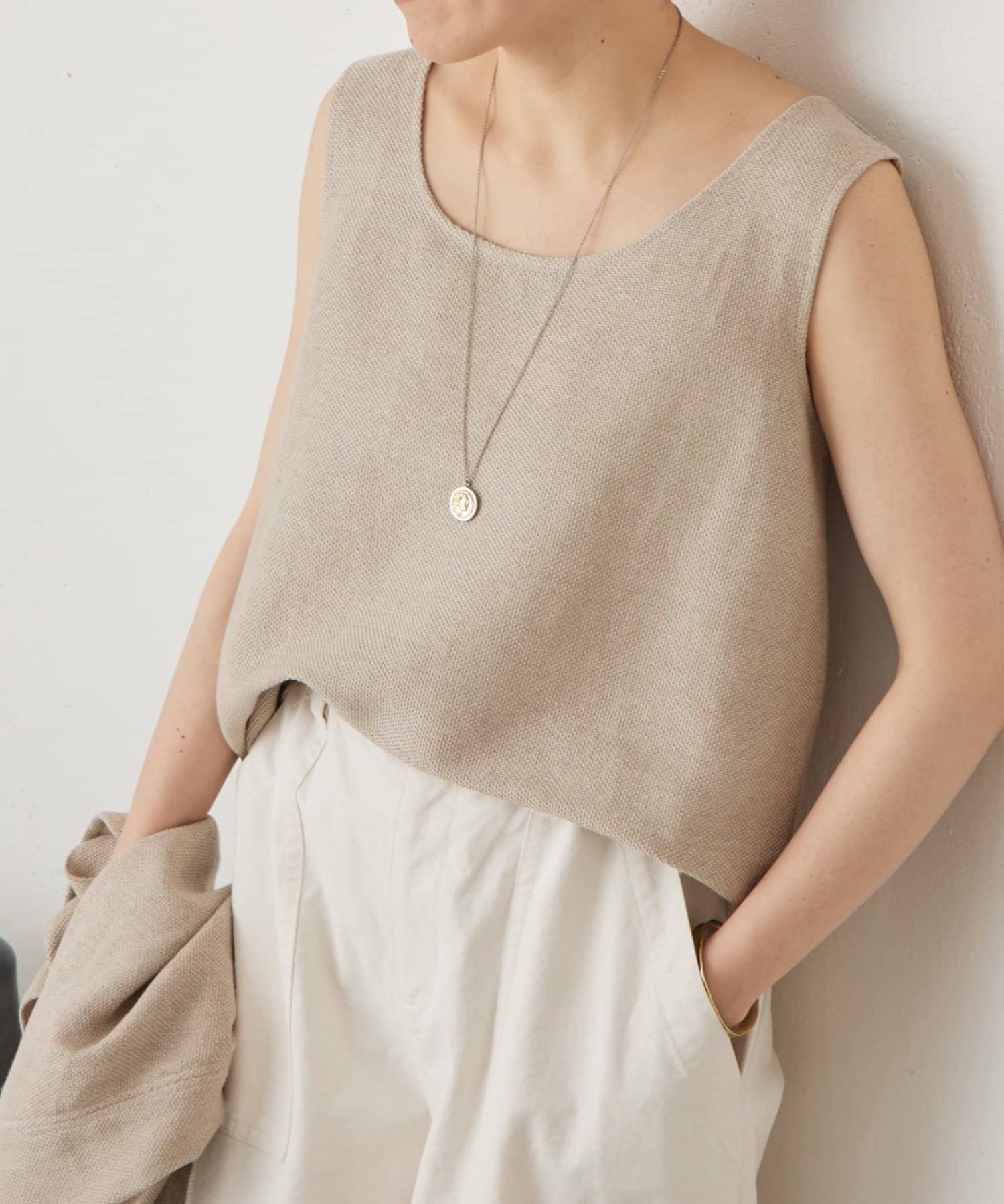 BEARDSLEY(ビアズリー) 《2/12(木)12：00予約開始》リネンインレイタンクトップ