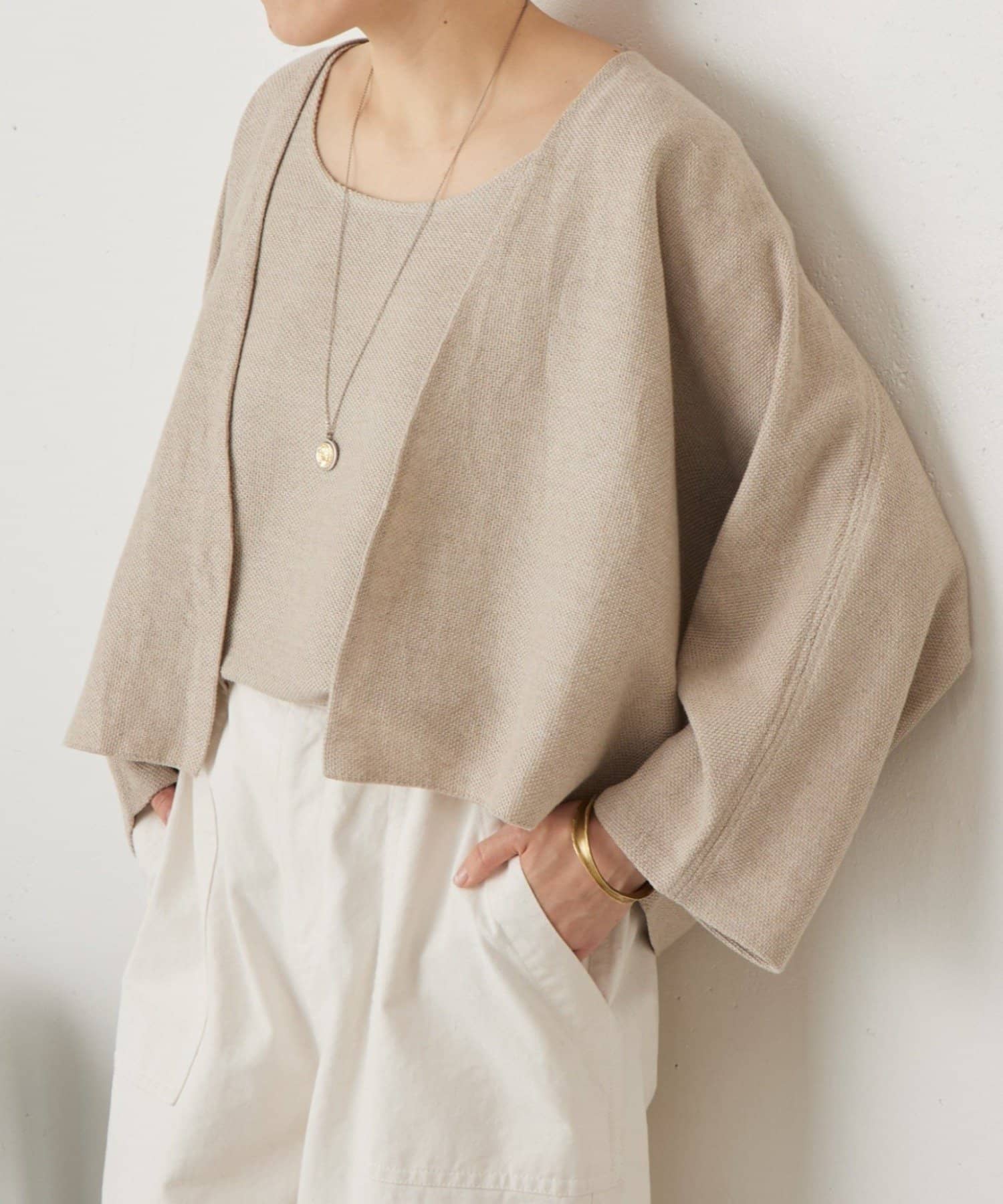 BEARDSLEY(ビアズリー) 《2/12(木)12：00予約開始》リネンインレイカーディガン