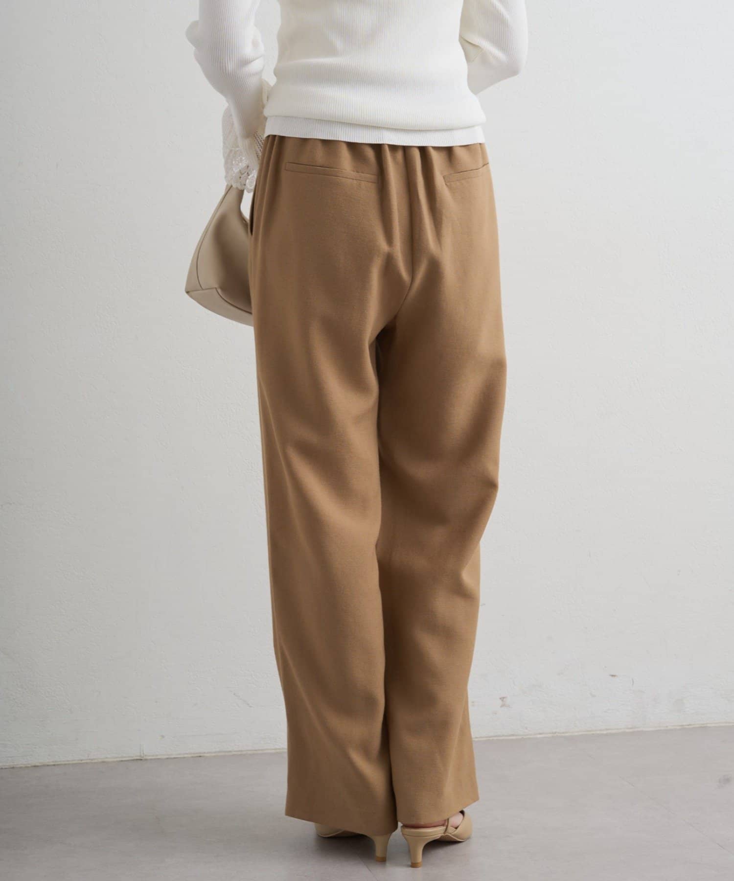 LOUNGEDRESS(ラウンジドレス) 【2/12～セレモニーフェア対象アイテム】【セットアップ対応可】麻調合繊タックパンツ