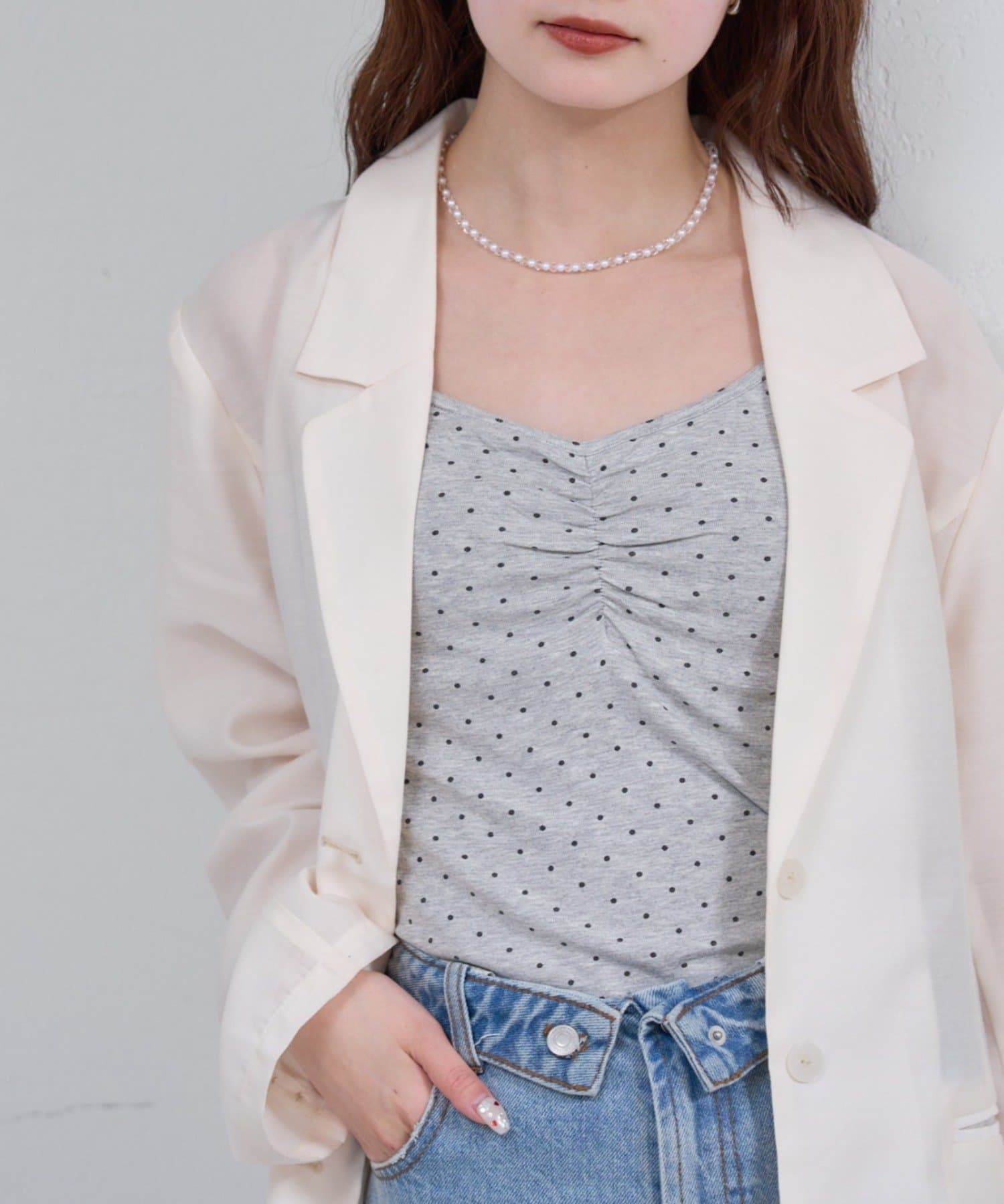 mystic(ミスティック) パット付きドットキャミソール