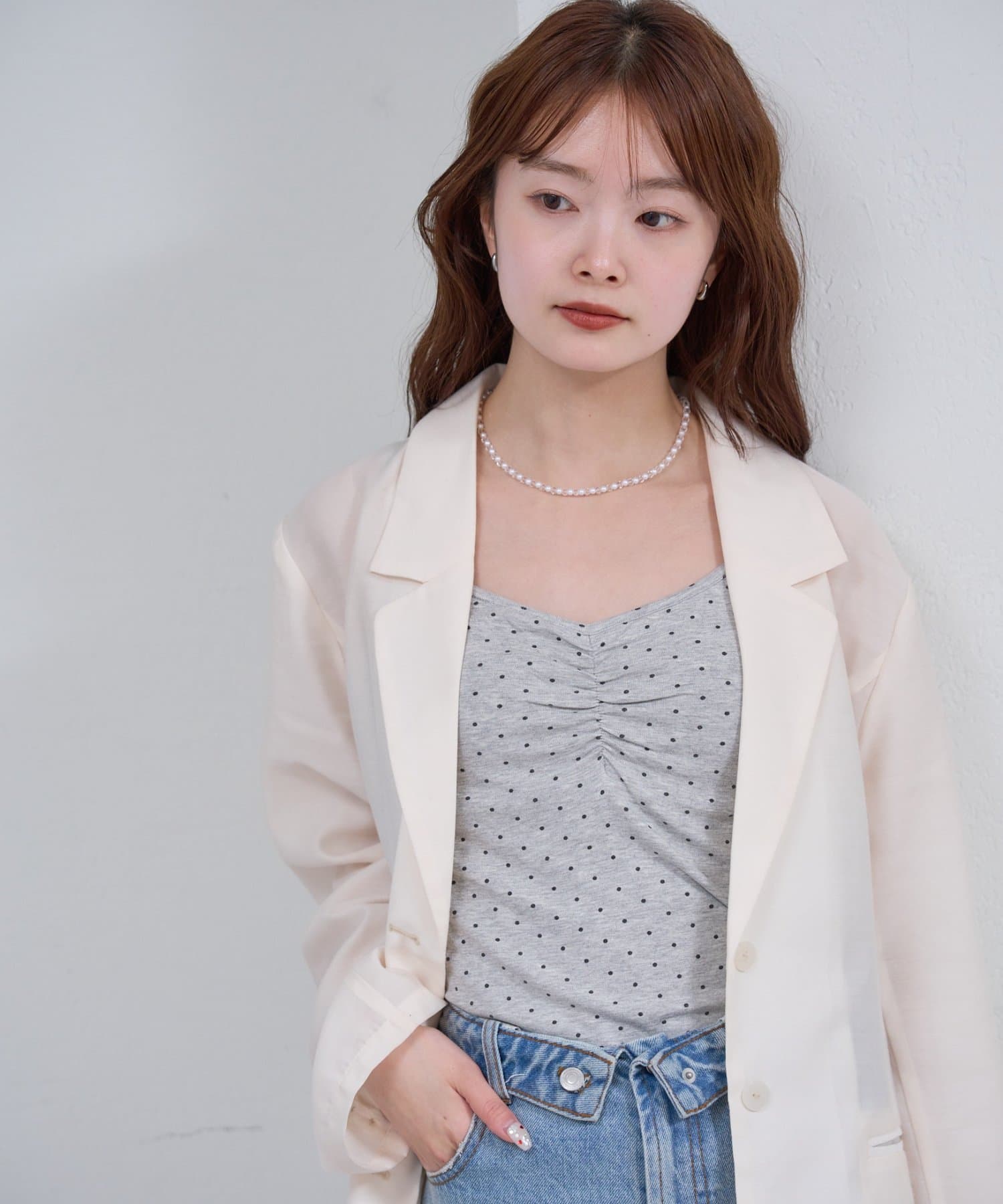 mystic(ミスティック) パット付きドットキャミソール