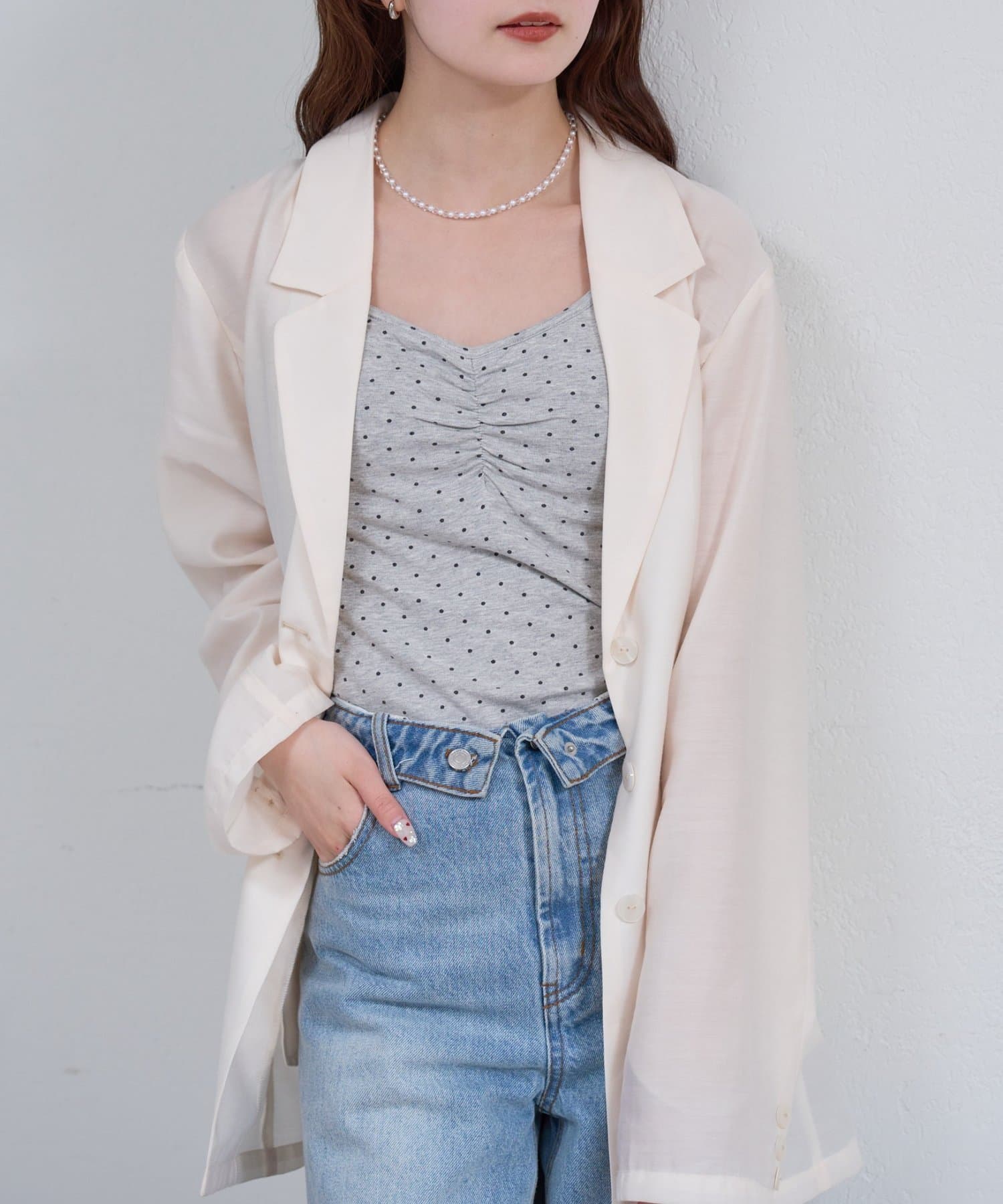 mystic(ミスティック) パット付きドットキャミソール