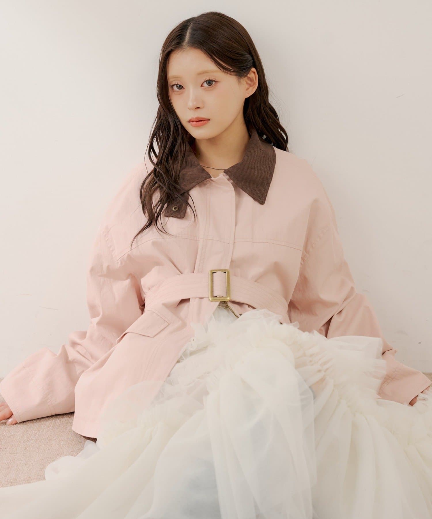 Chico(チコ) 襟配色ジップルーズジャケット