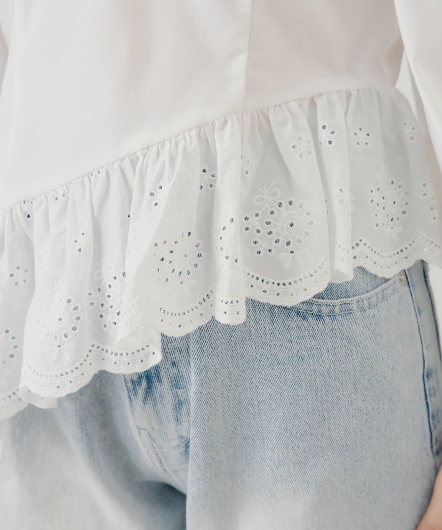 Chico(チコ) コットンレースオフショルブラウス