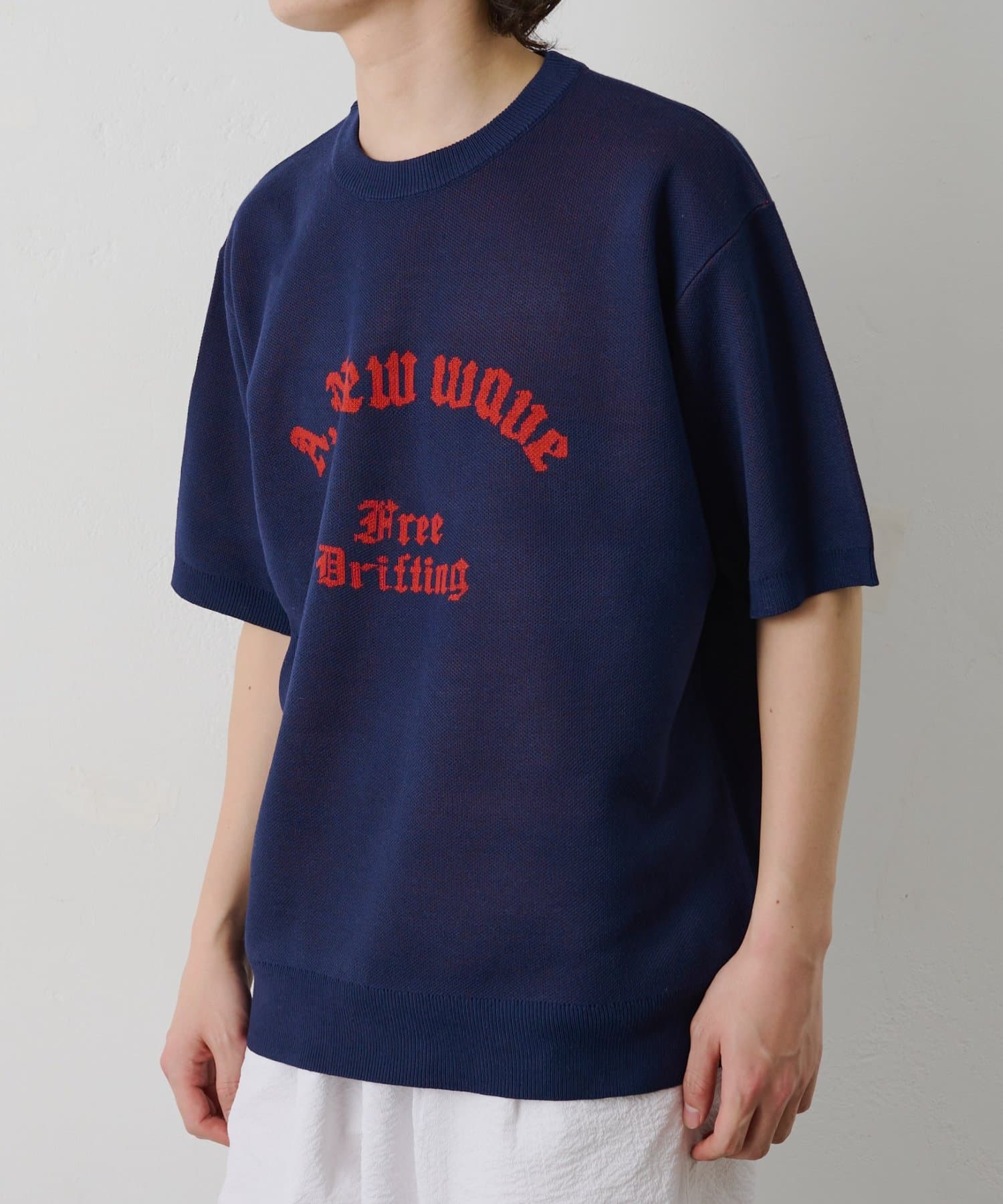 COLONY 2139(コロニー トゥーワンスリーナイン) アーチロゴ半袖ジャガードニット