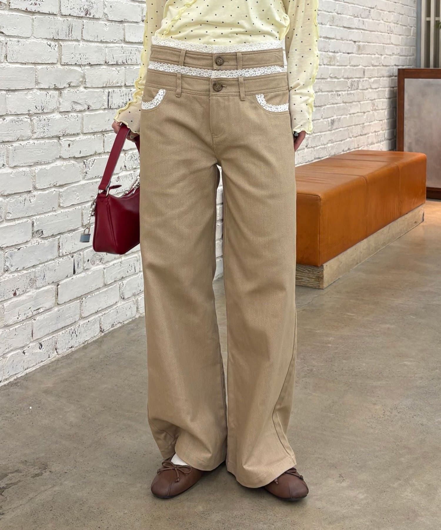 CIAOPANIC(チャオパニック) 【neutral by ciaopanic】ポケットレースレイヤードパンツ