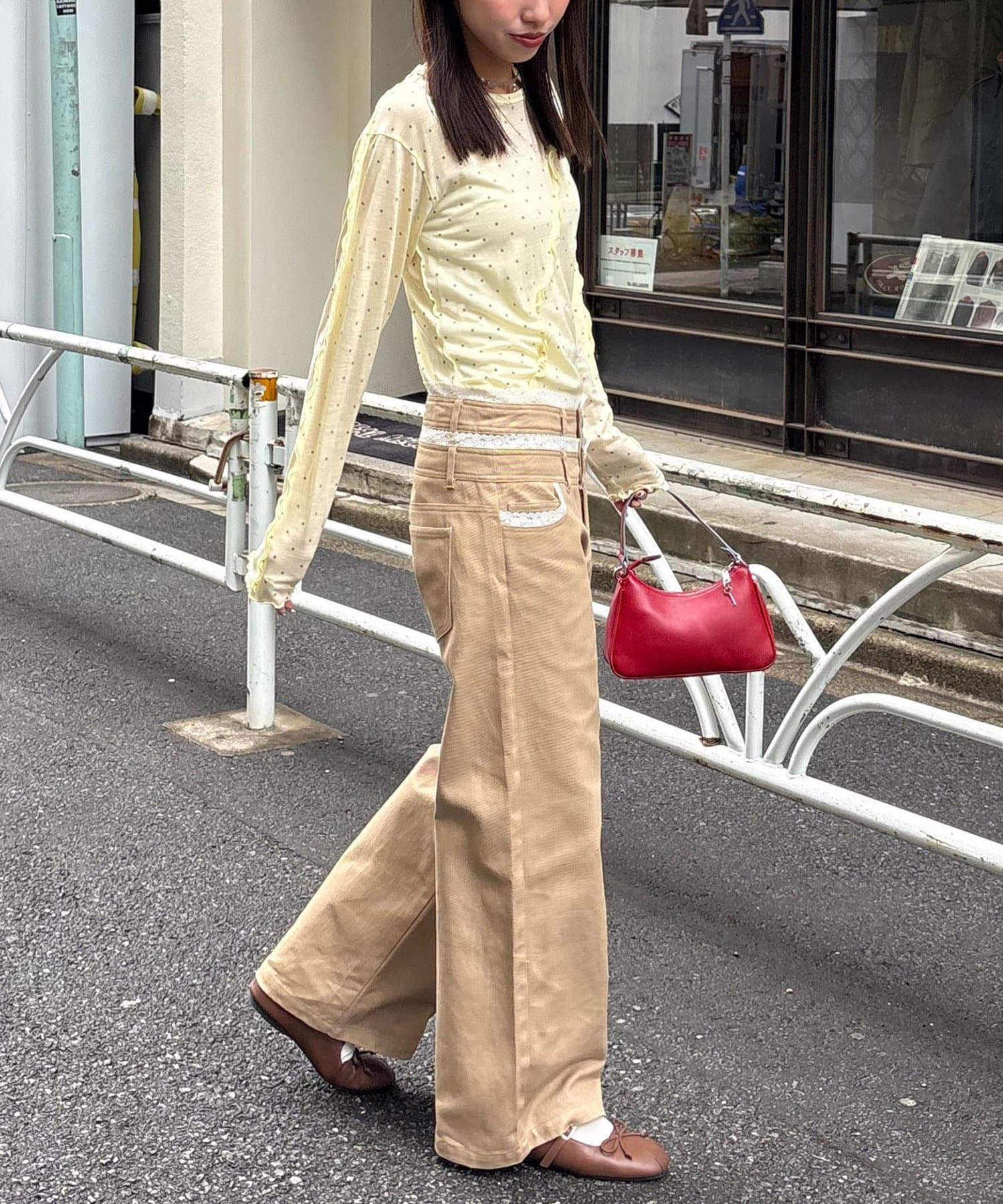 CIAOPANIC(チャオパニック) 【neutral by ciaopanic】ポケットレースレイヤードパンツ