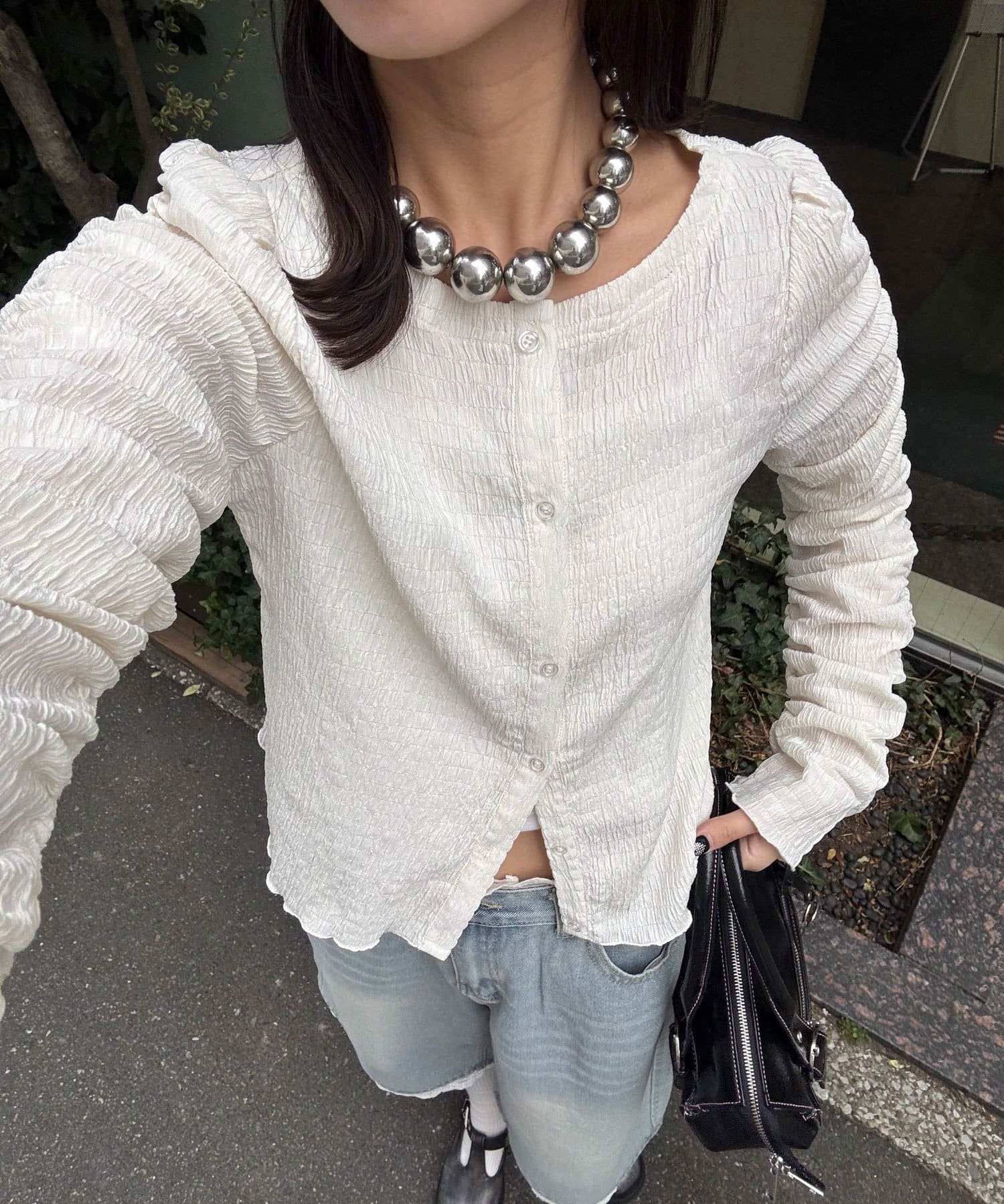 CIAOPANIC(チャオパニック) 【neutral by ciaopanic】シャーリングカットソー