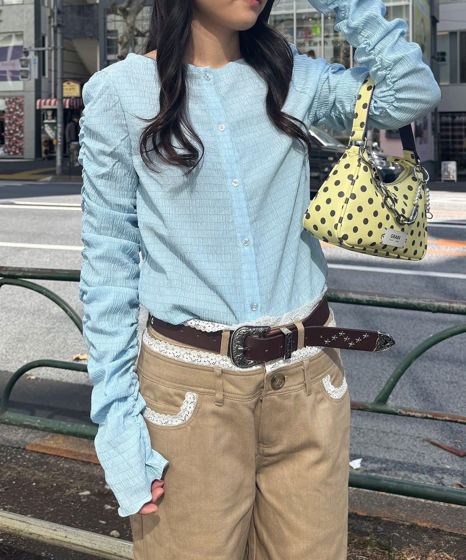 CIAOPANIC(チャオパニック) 【neutral by ciaopanic】シャーリングカットソー