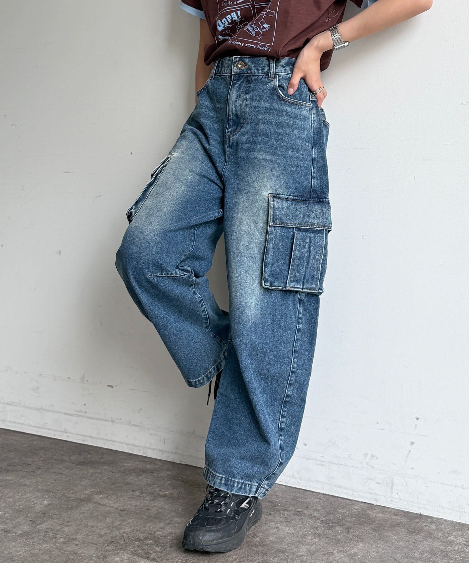 CPCM(シーピーシーエム) カーブカーゴデニムパンツ