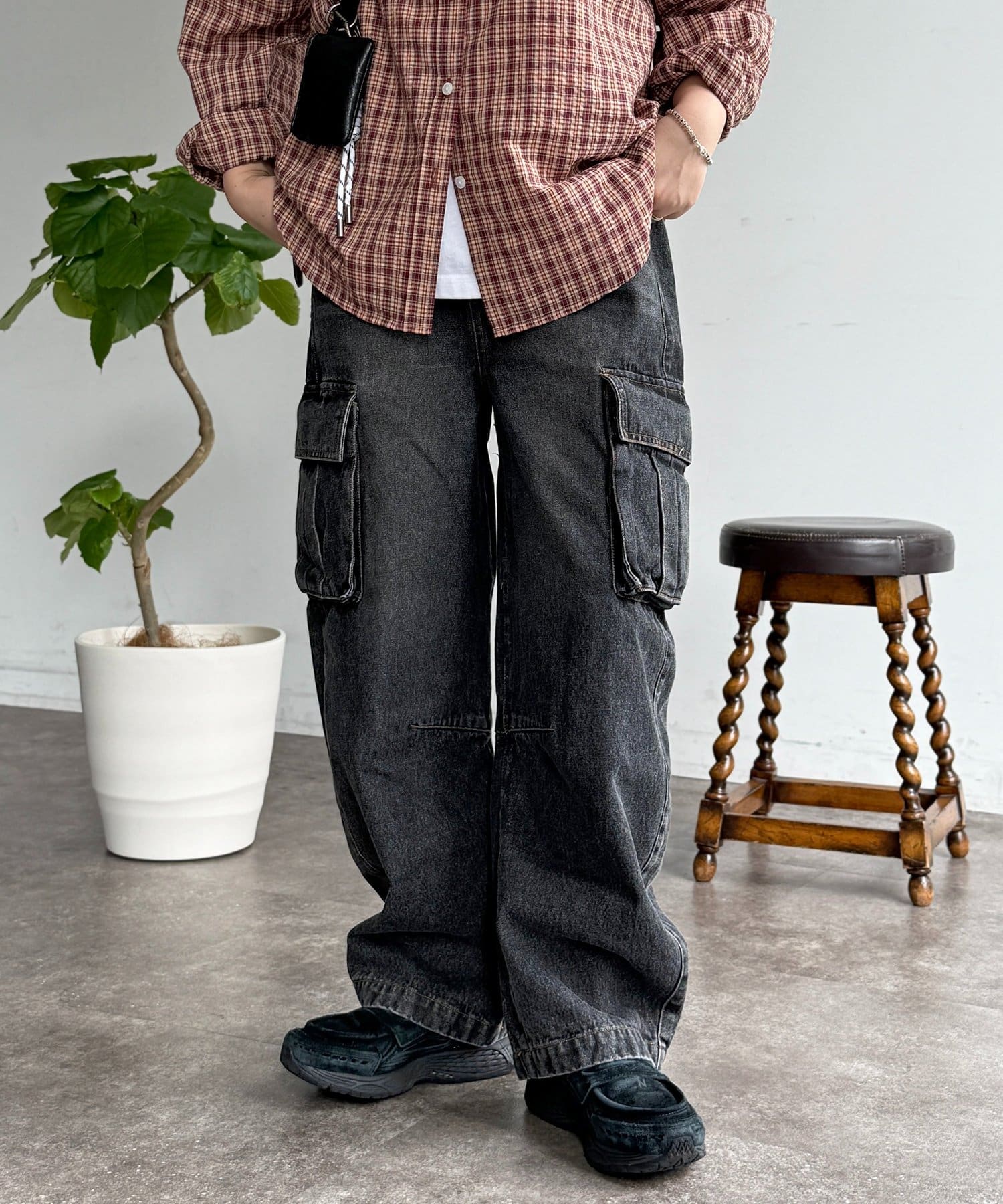 CPCM(シーピーシーエム) カーブカーゴデニムパンツ