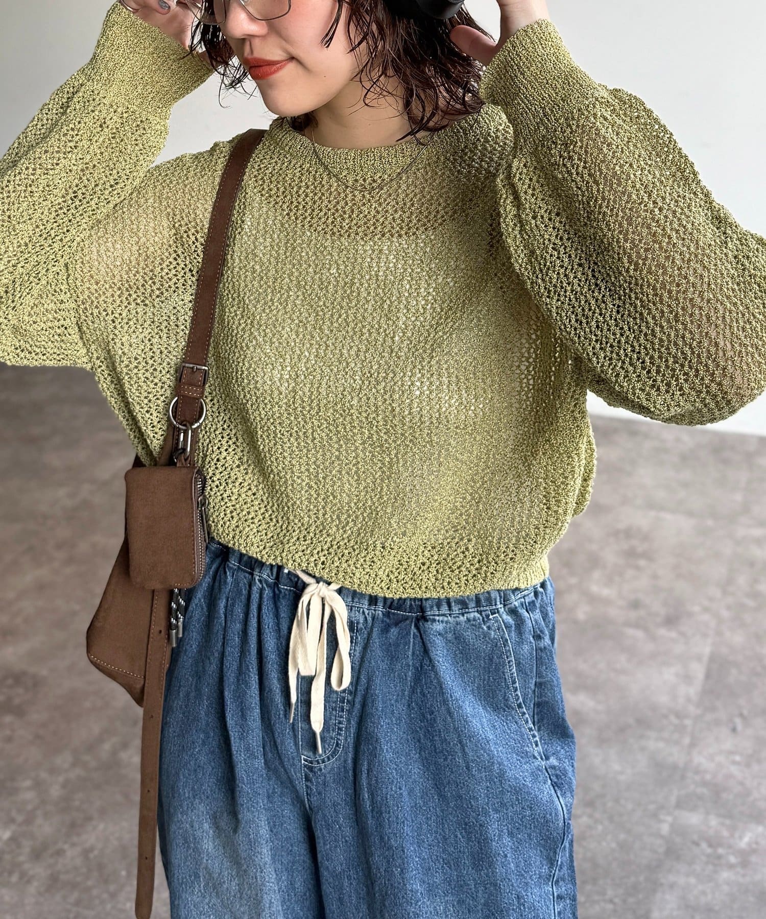 CPCM(シーピーシーエム) 麻タッチメッシュプルオーバー