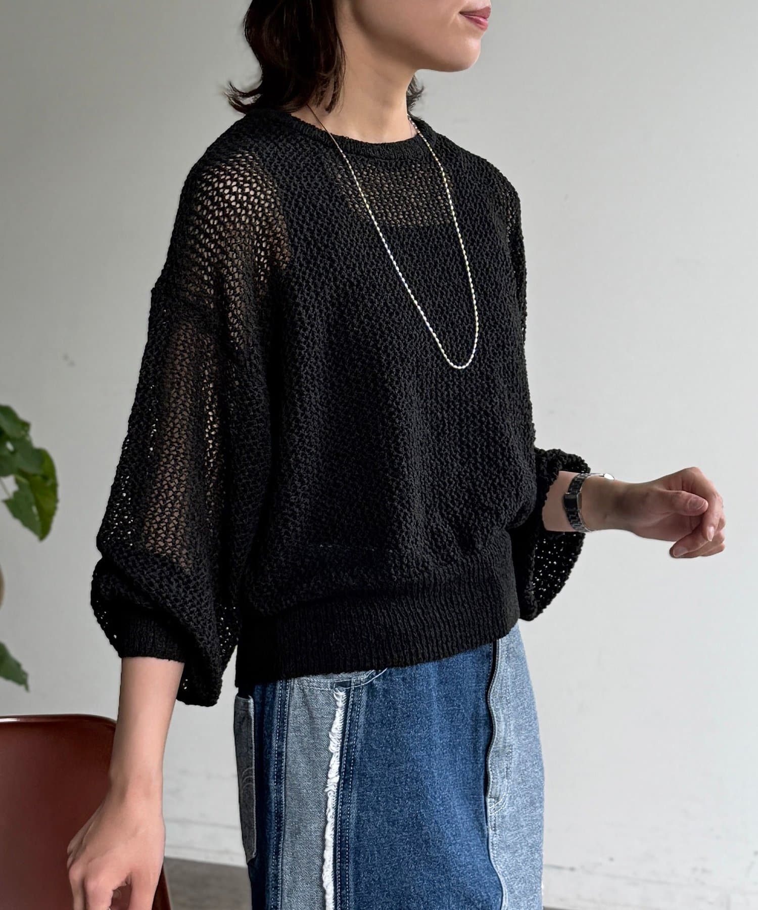 CPCM(シーピーシーエム) 麻タッチメッシュプルオーバー