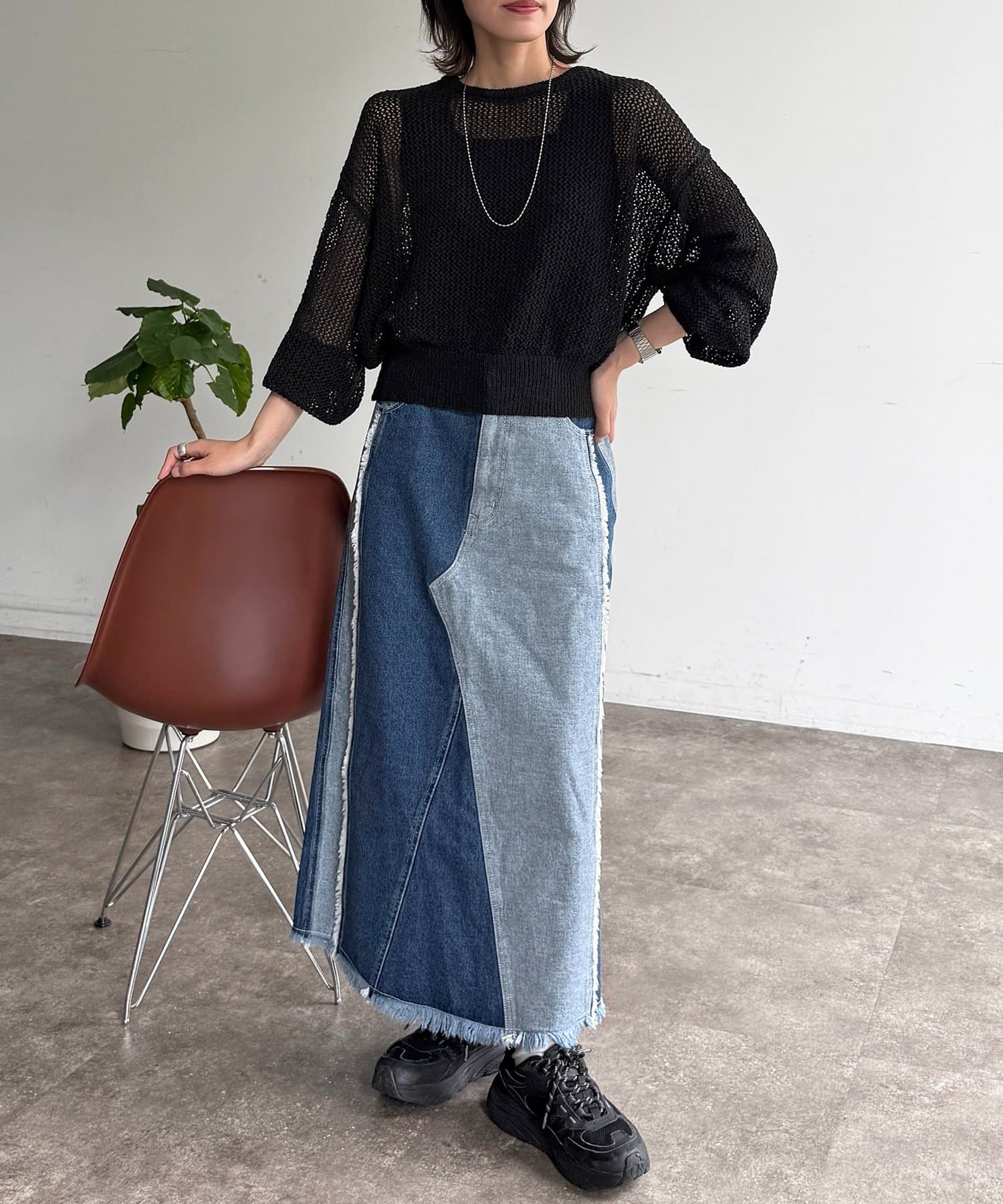 CPCM(シーピーシーエム) 麻タッチメッシュプルオーバー