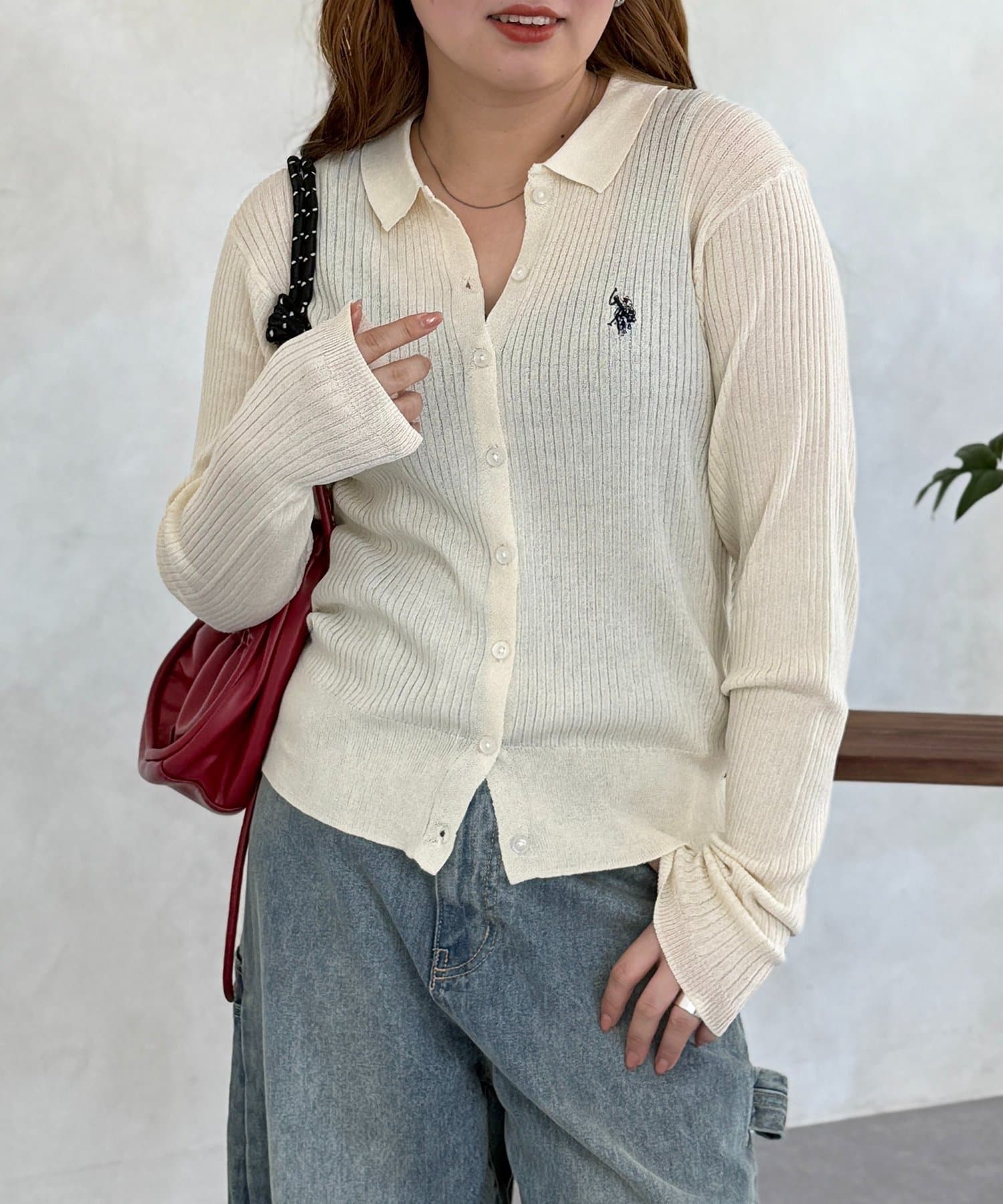 CPCM(シーピーシーエム) 【U.S. POLO ASSN.】シアーリブカーディガン