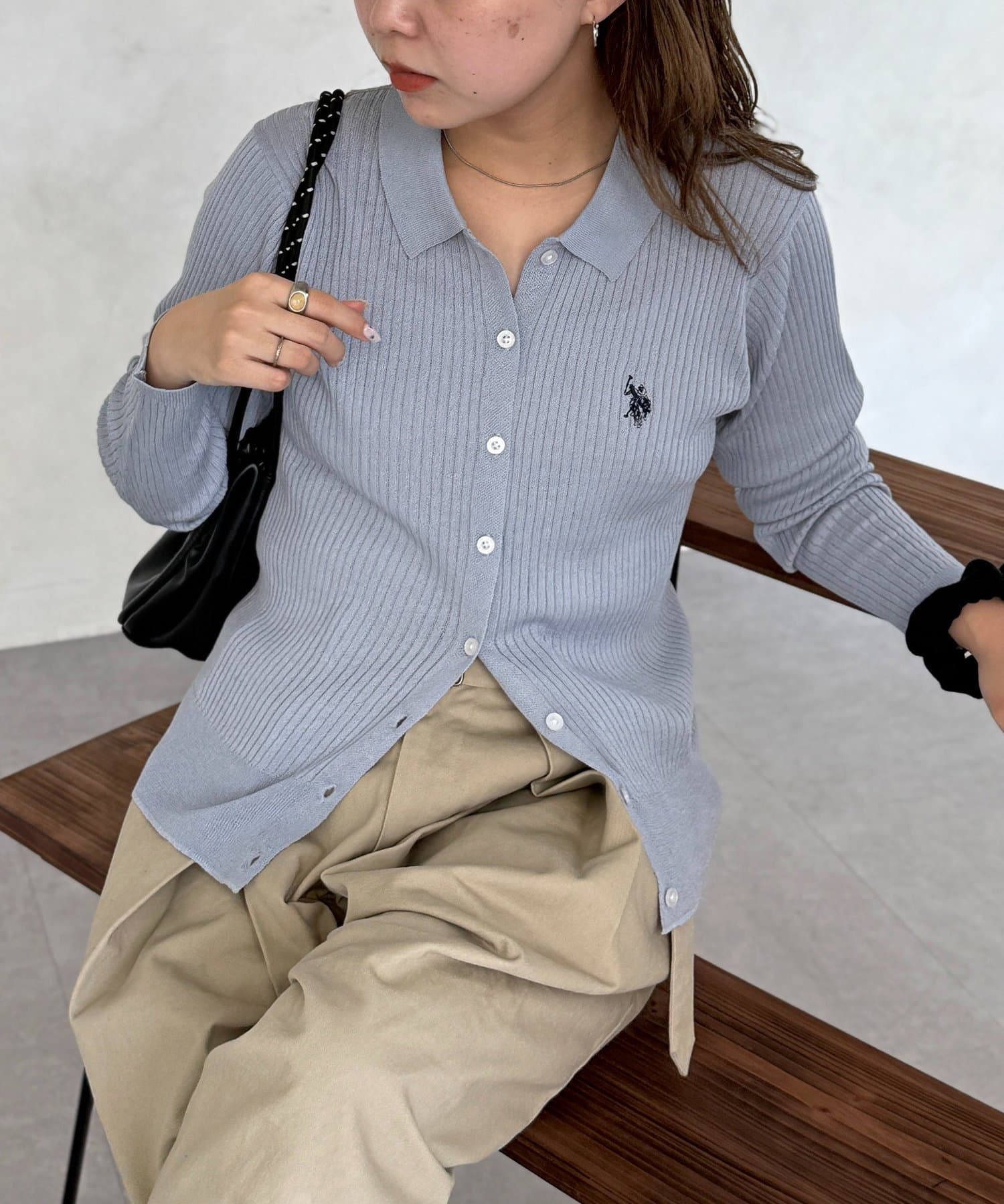 CPCM(シーピーシーエム) 【U.S. POLO ASSN.】シアーリブカーディガン