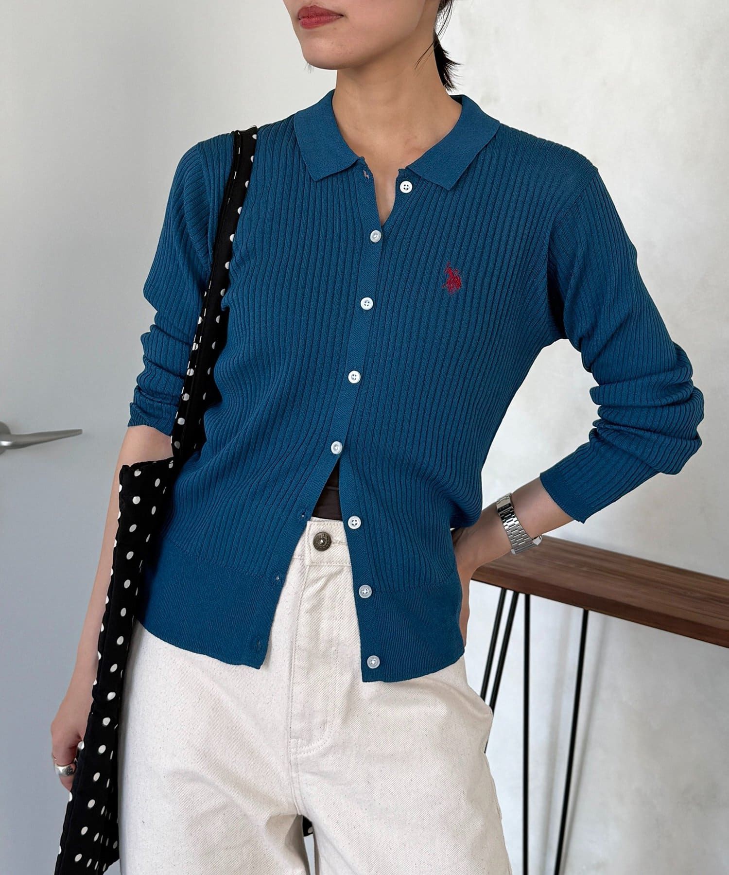 CPCM(シーピーシーエム) 【U.S. POLO ASSN.】シアーリブカーディガン