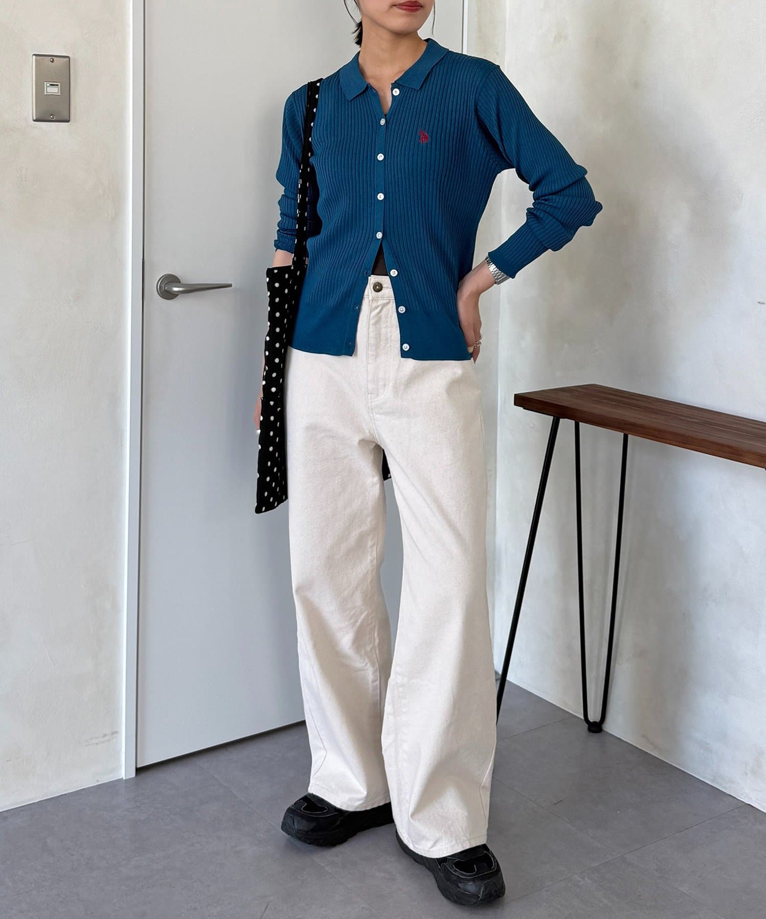 CPCM(シーピーシーエム) 【U.S. POLO ASSN.】シアーリブカーディガン