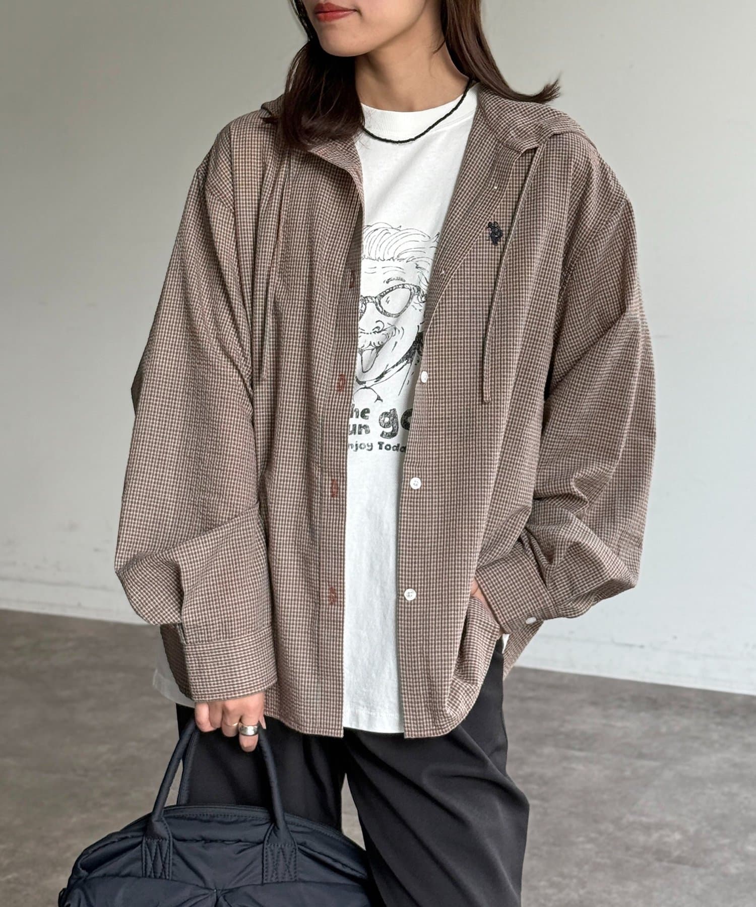 CPCM(シーピーシーエム) 【U.S. POLO ASSN.】シアサッカーフードシャツ