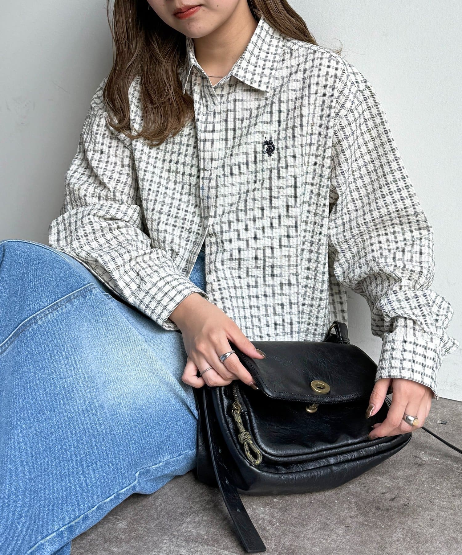 CPCM(シーピーシーエム) 【U.S. POLO ASSN.】シアサッカー長袖シャツ