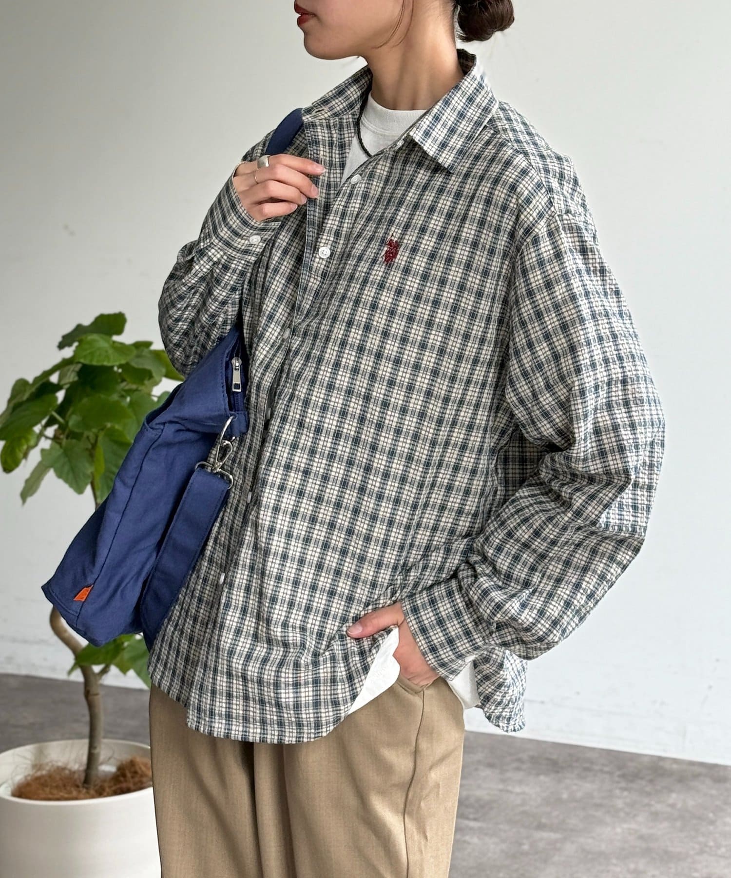 CPCM(シーピーシーエム) 【U.S. POLO ASSN.】シアサッカー長袖シャツ