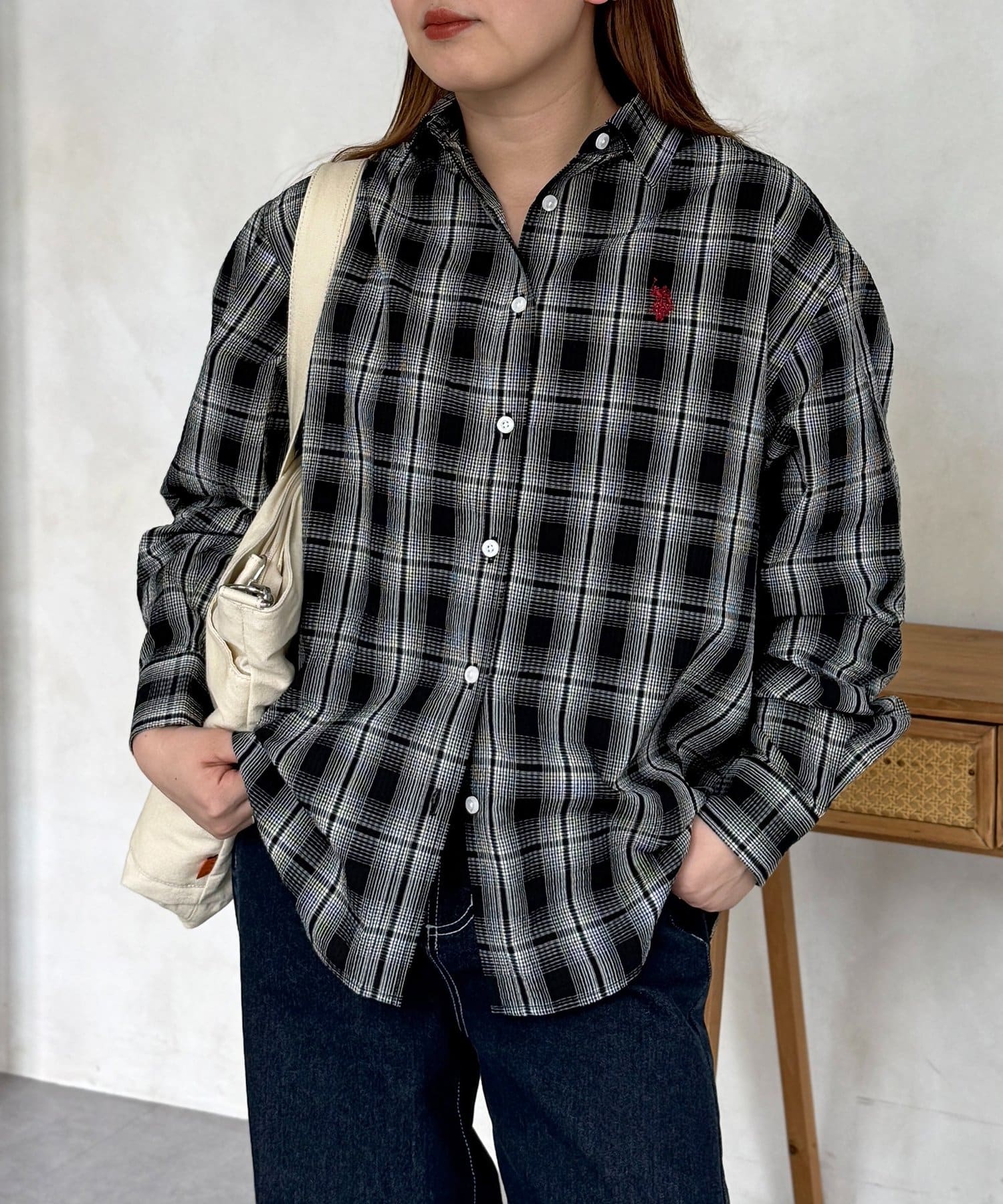 CPCM(シーピーシーエム) 【U.S. POLO ASSN.】シアサッカー長袖シャツ