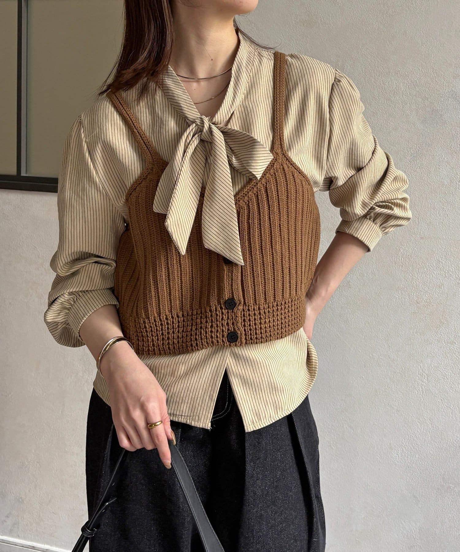 Thevon.(ゼヴォン) ビスチェSETボウタイブラウス