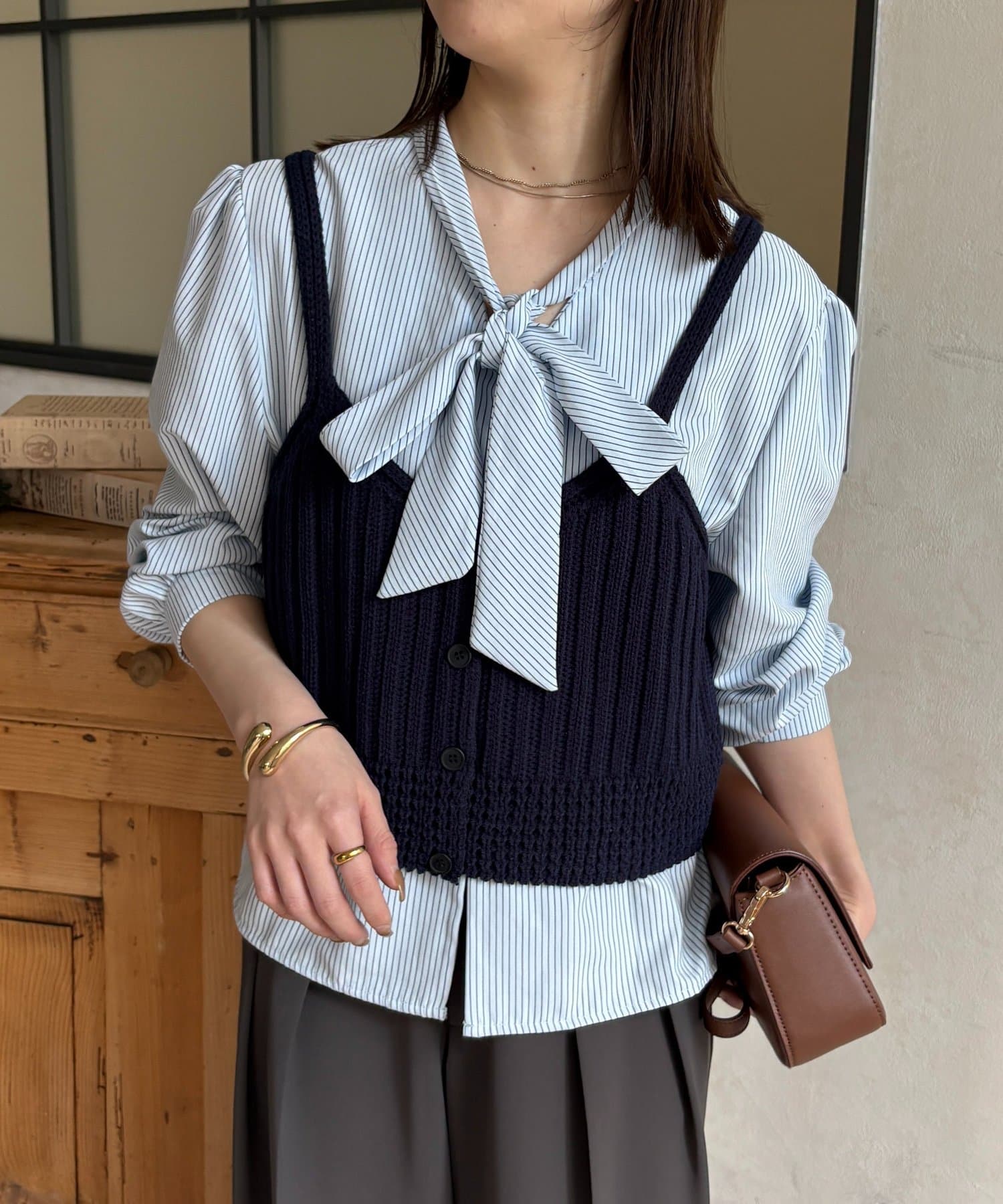 Thevon.(ゼヴォン) ビスチェSETボウタイブラウス