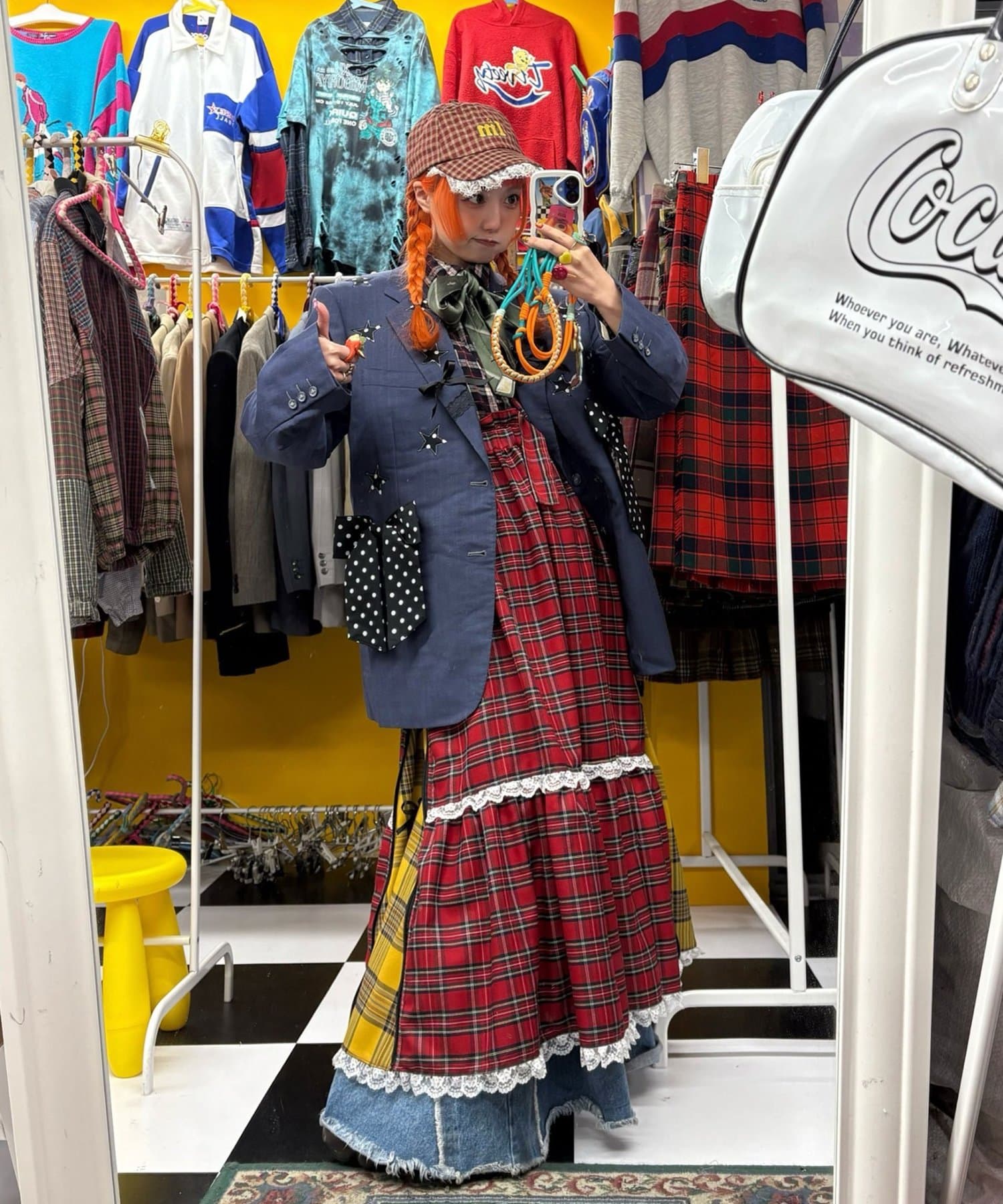 CIAOPANIC(チャオパニック) 【I’ｍ×CIAOPANIC】I’mロゴチェックキャップ