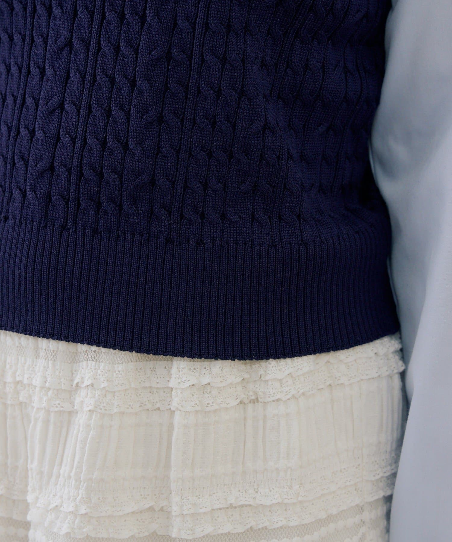 NICE CLAUP / OLIVE des OLIVE OUTLET(ナイスクラップ  / オリーブ デ オリーブ アウトレット) 【RMAF】シャツ+ニットベストドッキングプルオーバー