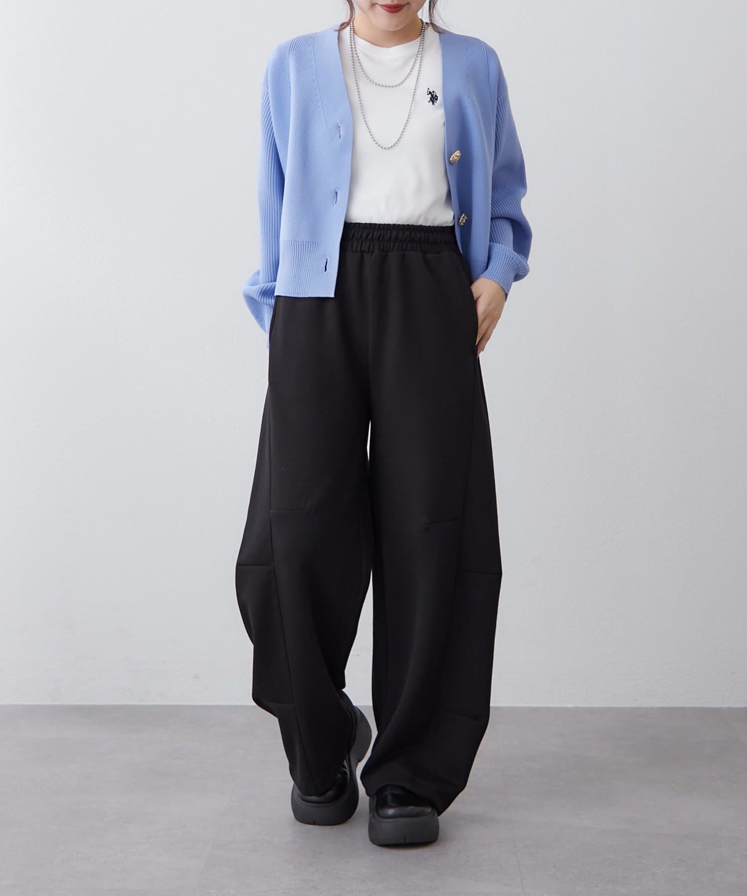 Remind me and forever(リマインドミーアンドフォーエバー) カーブシルエットスウェットパンツ