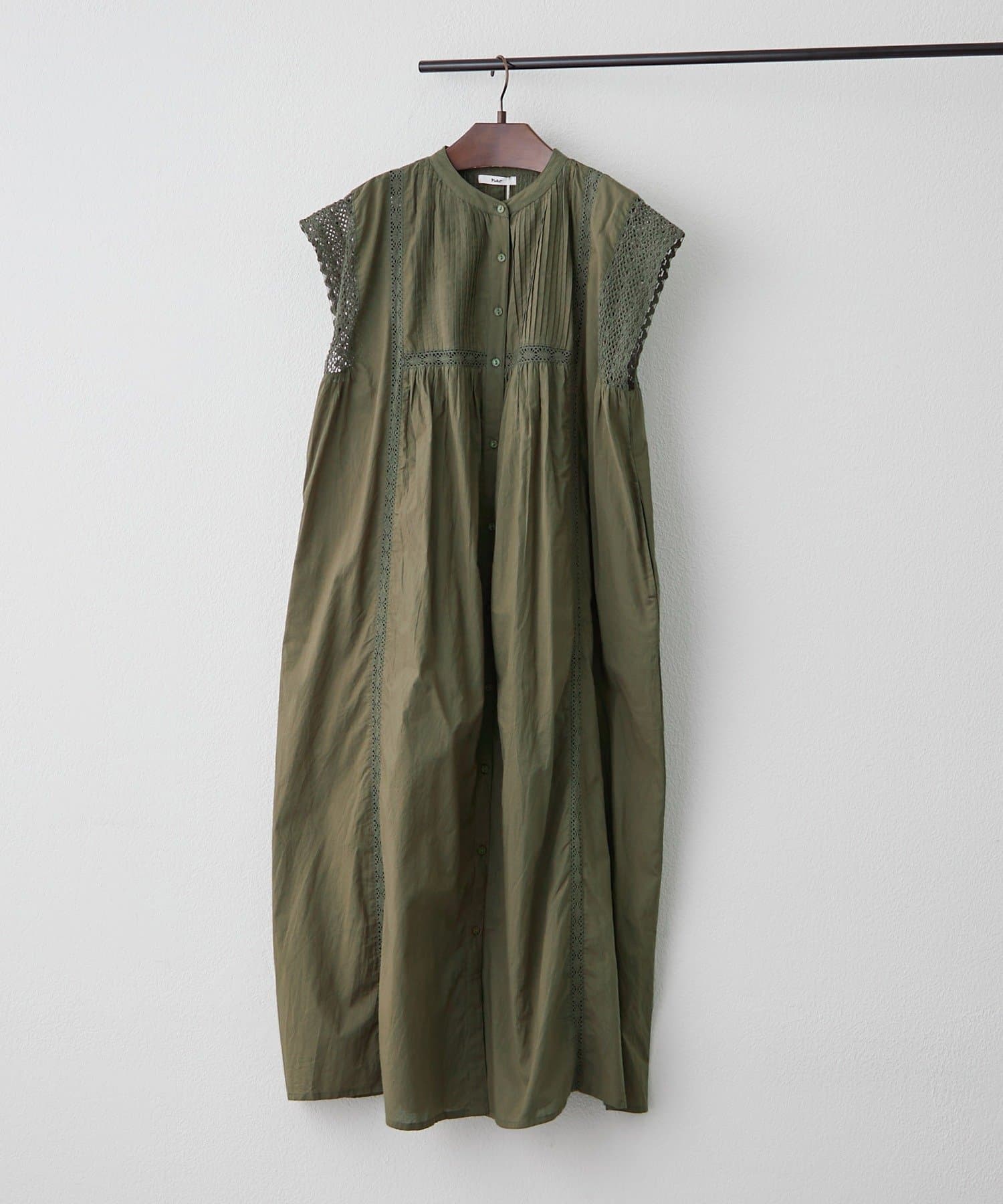 Remind me and forever(リマインドミーアンドフォーエバー) 【NAO】【India Series】ピンタック袖レース前釦ワンピース