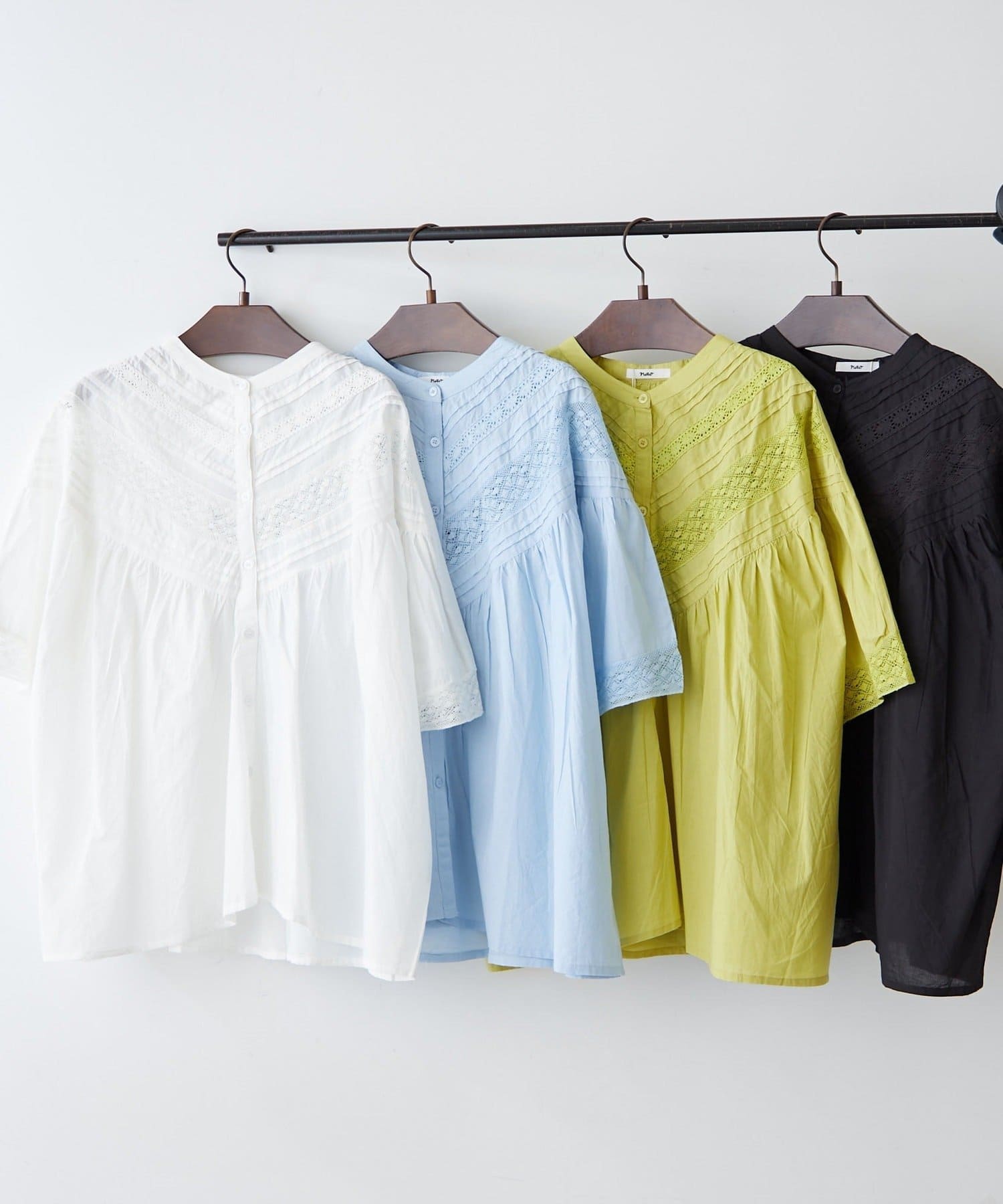 Remind me and forever(リマインドミーアンドフォーエバー) 【NAO】【India Series】ピンタックレース前釦ブラウス