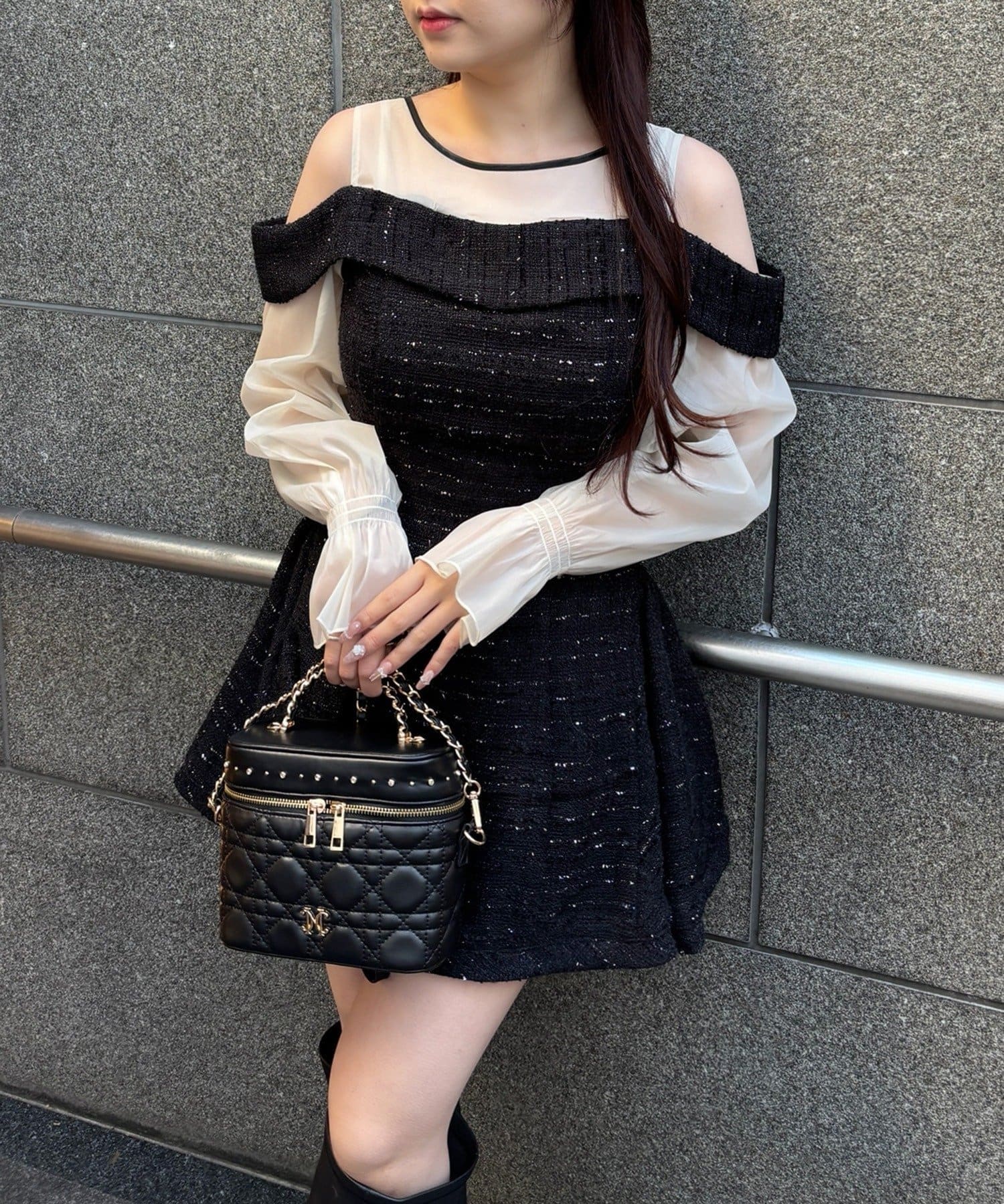 NICE CLAUP / OLIVE des OLIVE OUTLET(ナイスクラップ  / オリーブ デ オリーブ アウトレット) 【one after another】袖取り外し可能ミニワンピース