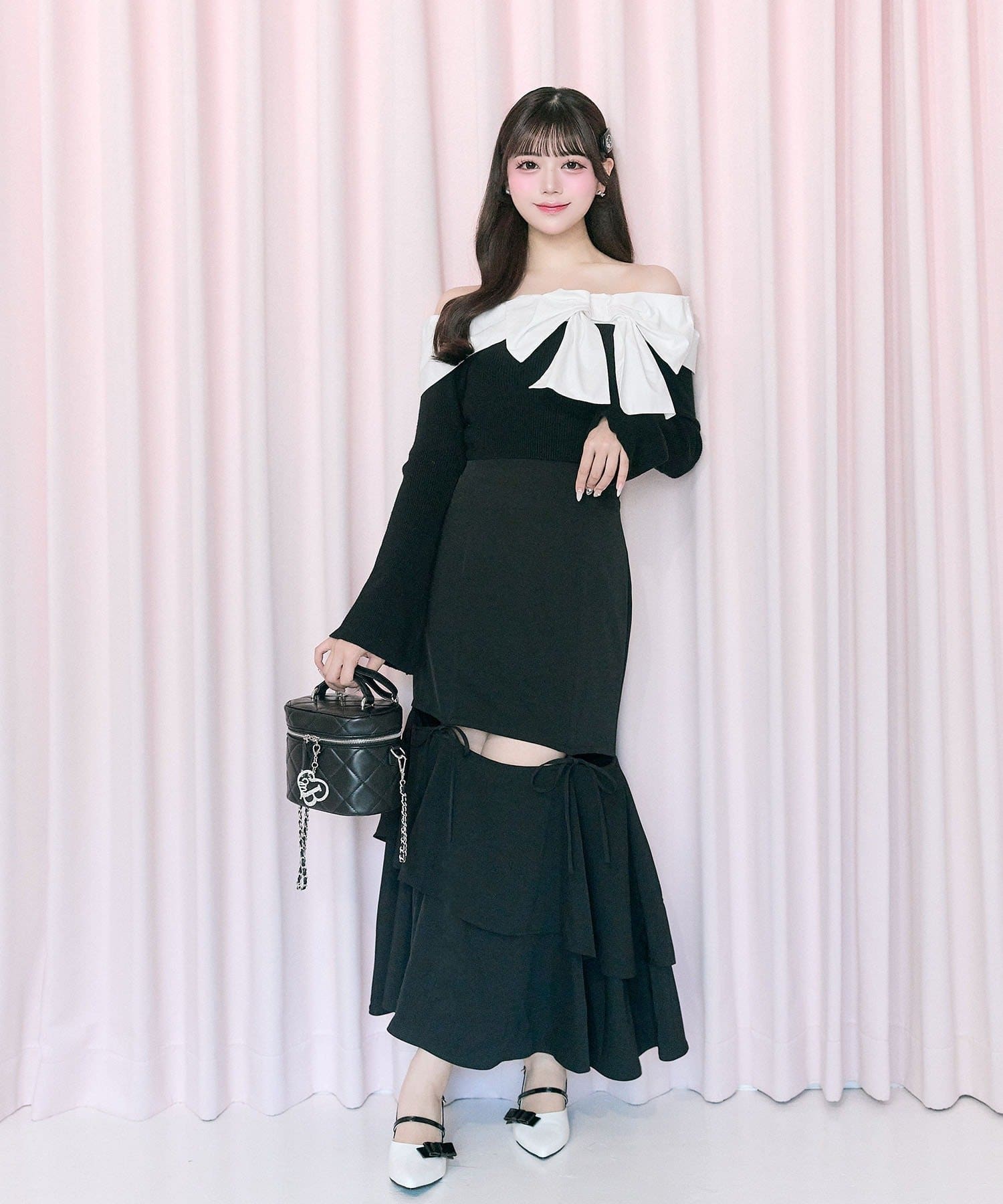 Belle Charme(ベルシャルム) Ribbon Slit Mermaid Skirt